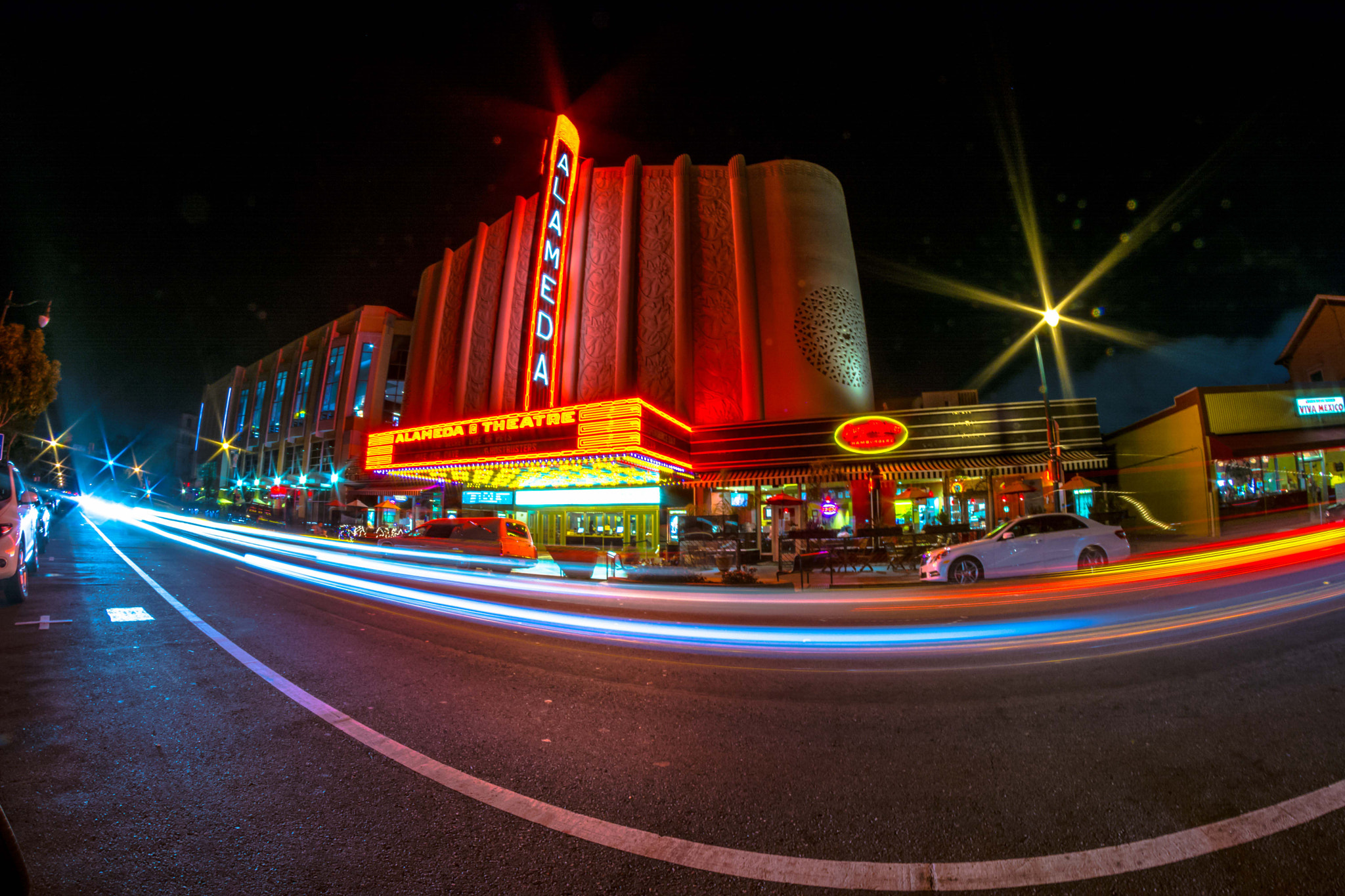 Nikon D5200 + Samyang 8mm F3.5 Aspherical IF MC Fisheye sample photo. Alameda theater photography