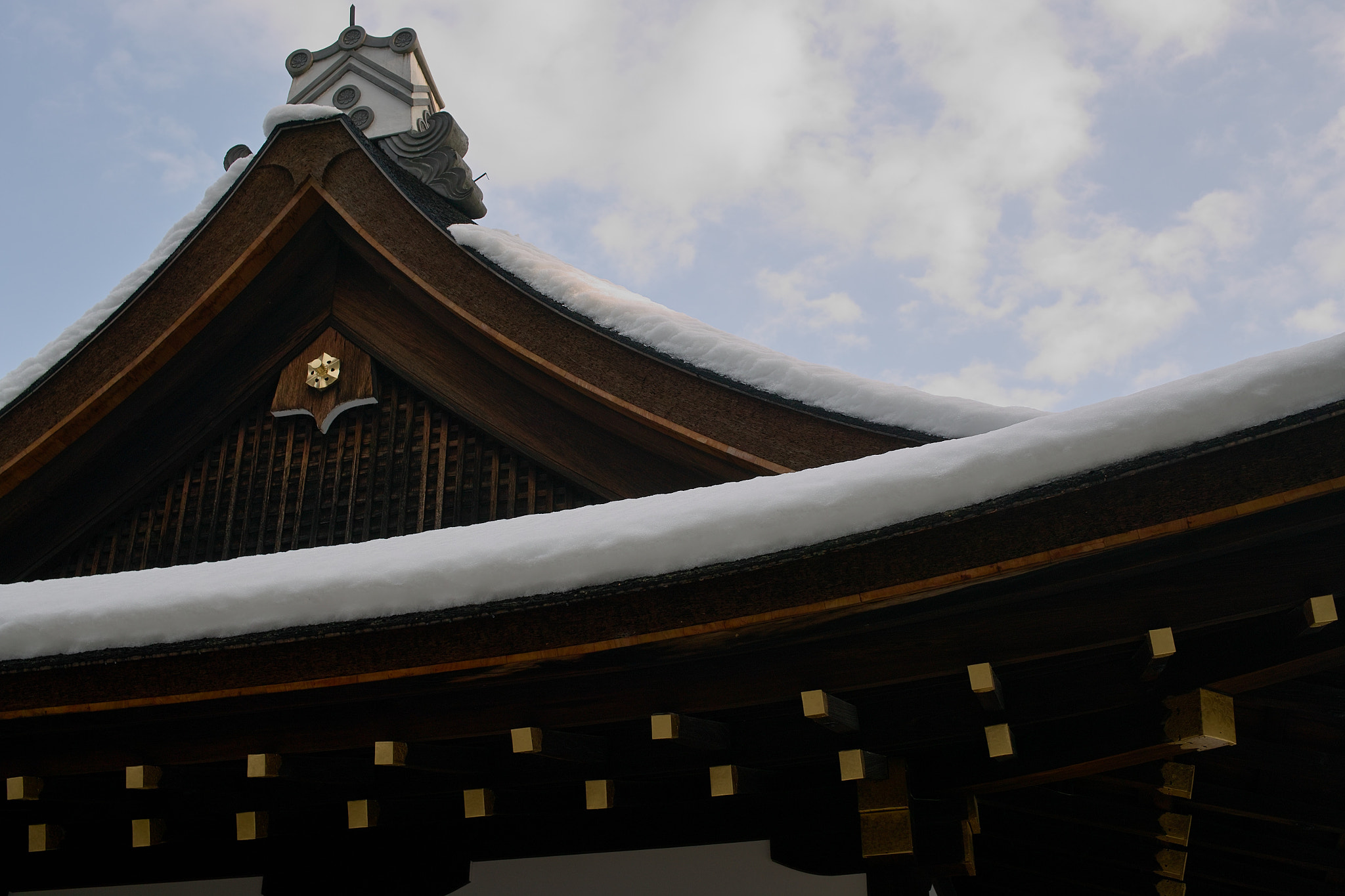 Sigma DP2x sample photo. 曲線的な屋根雪　snow has a gentle curve. photography