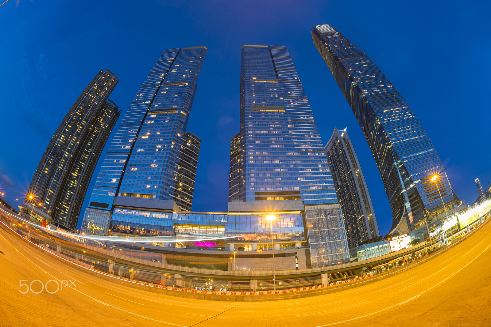 Nikon D800 + Nikon AF Fisheye-Nikkor 16mm F2.8D sample photo. West kowloon, international commerce centre tower photography