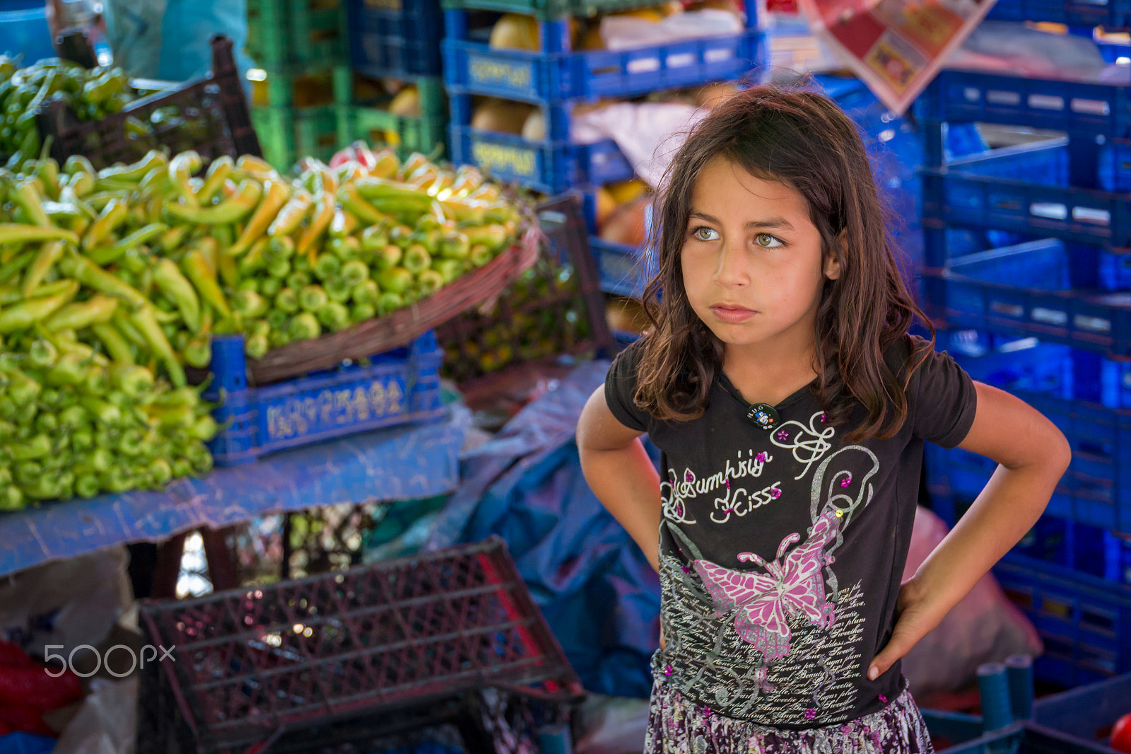 Sigma 24-105mm f/4 DG OS HSM | A sample photo. The little girl selling vegetables in public marke photography