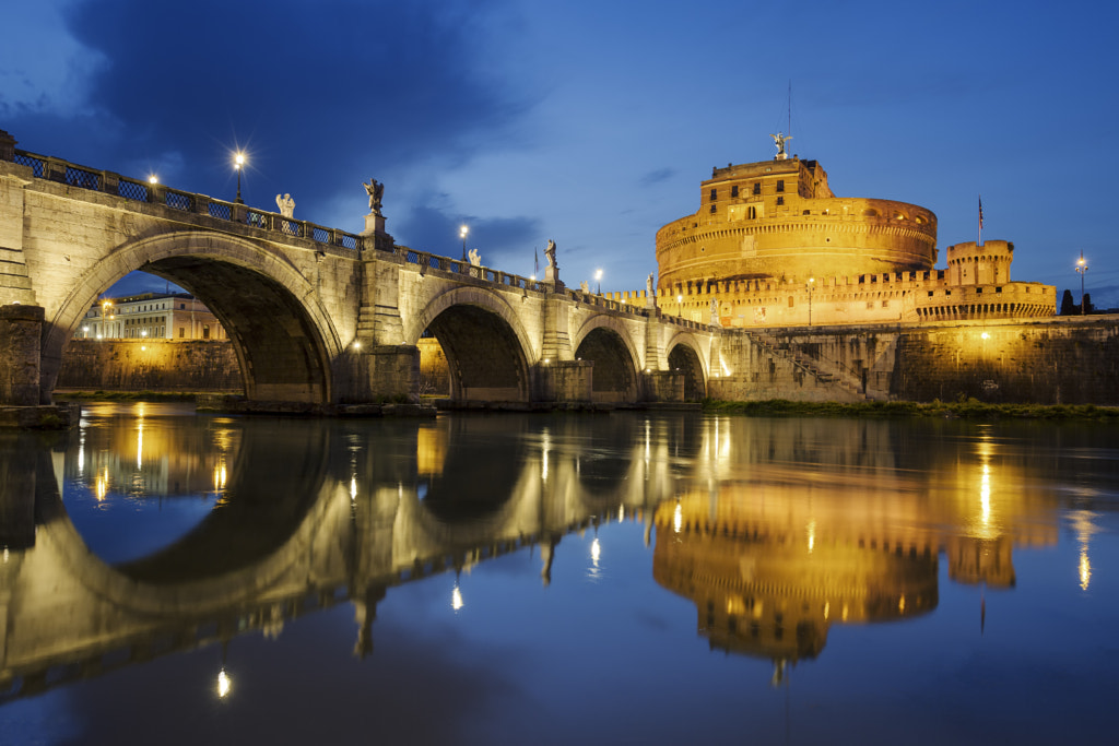 Castle of Holy Angel and Holy Angel Bridge over the Tiber River by frederic prochasson on 500px.com