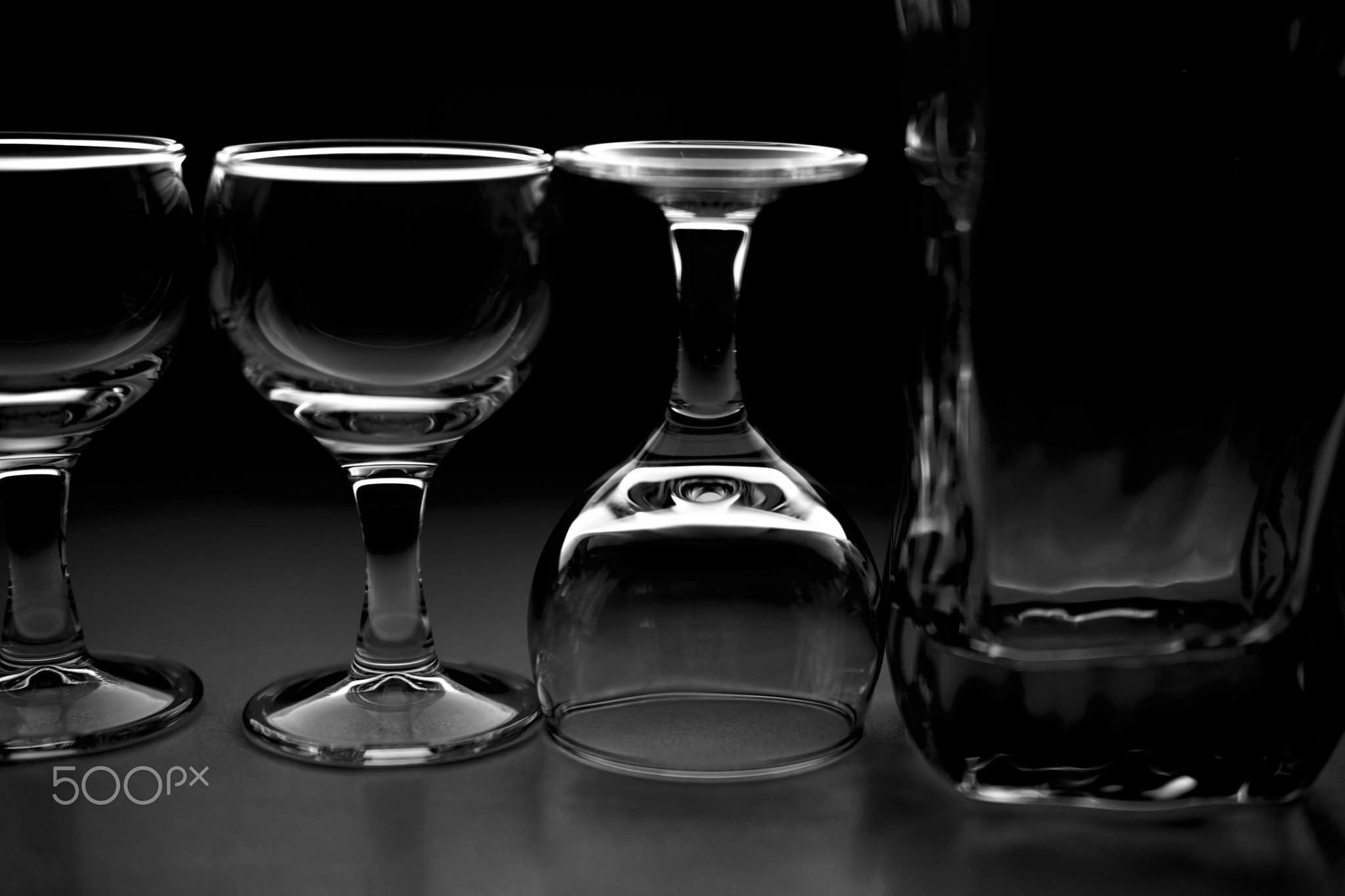 wine glass art for interiors, fujifilm x-pro2 acros black and white