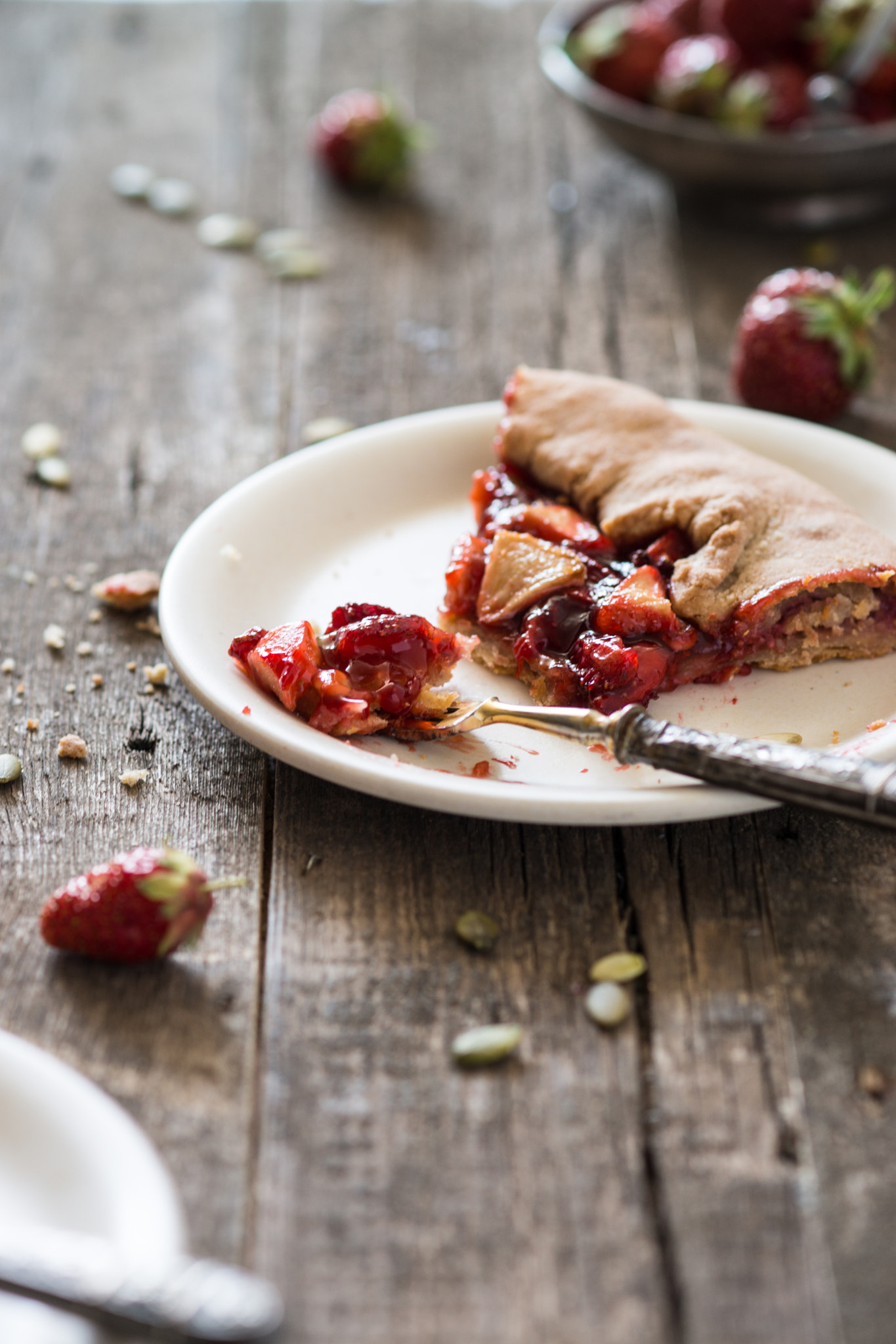 Sony a99 II + Sony 100mm F2.8 Macro sample photo. Strawberry galette rustic style photography
