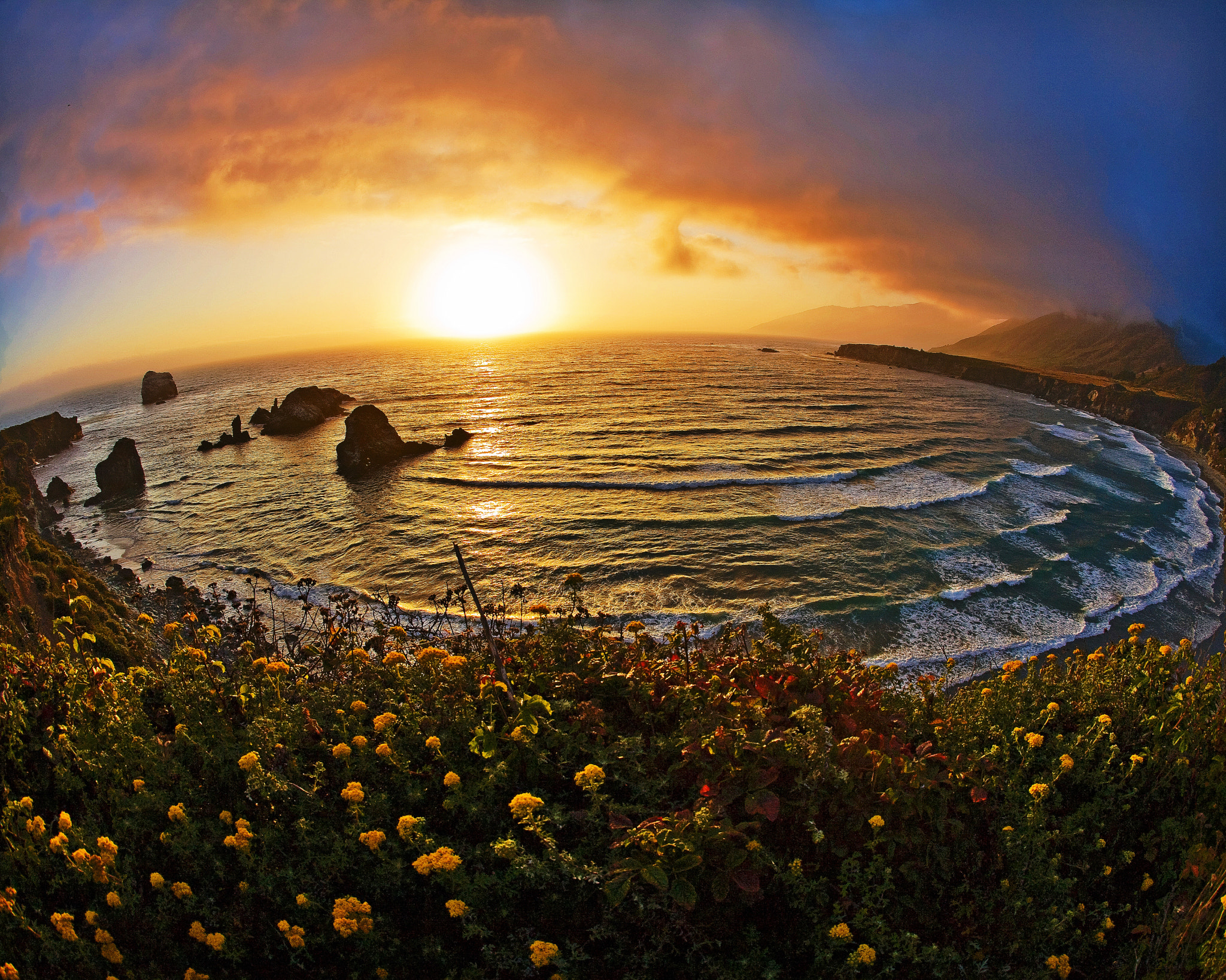 Canon EOS 5D + Canon EF 15mm F2.8 Fisheye sample photo. Sand dollar beach, big sur, california photography