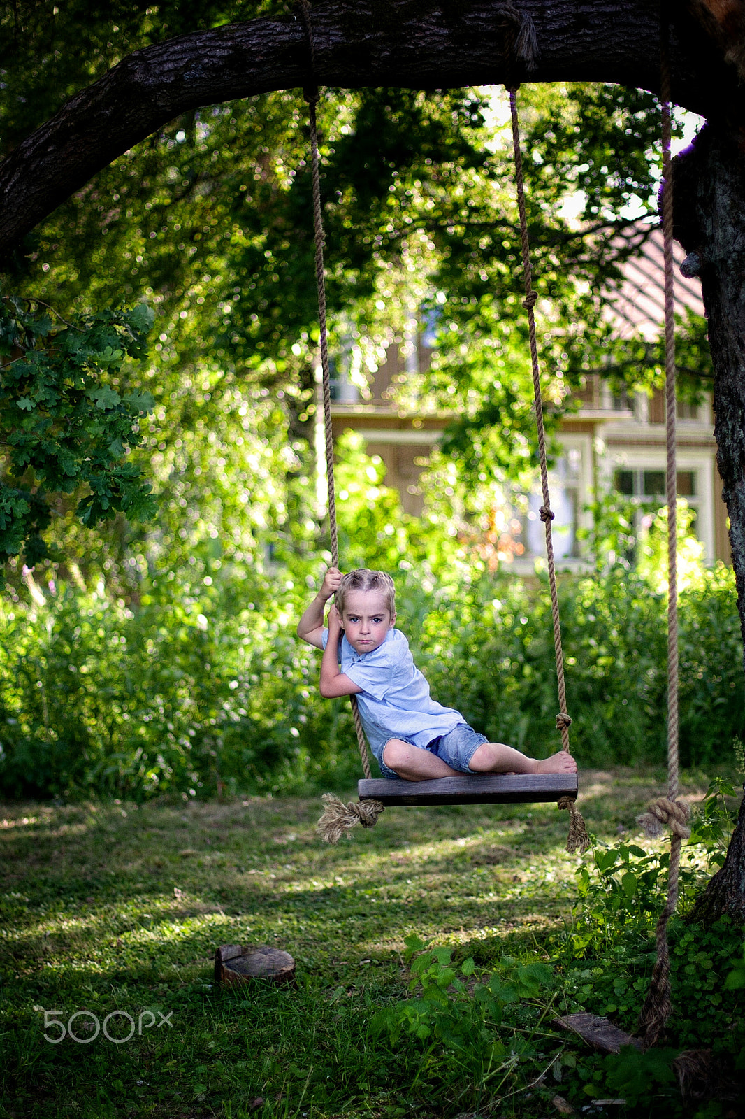 Canon EOS-1D Mark II sample photo. The boy and the swing. photography