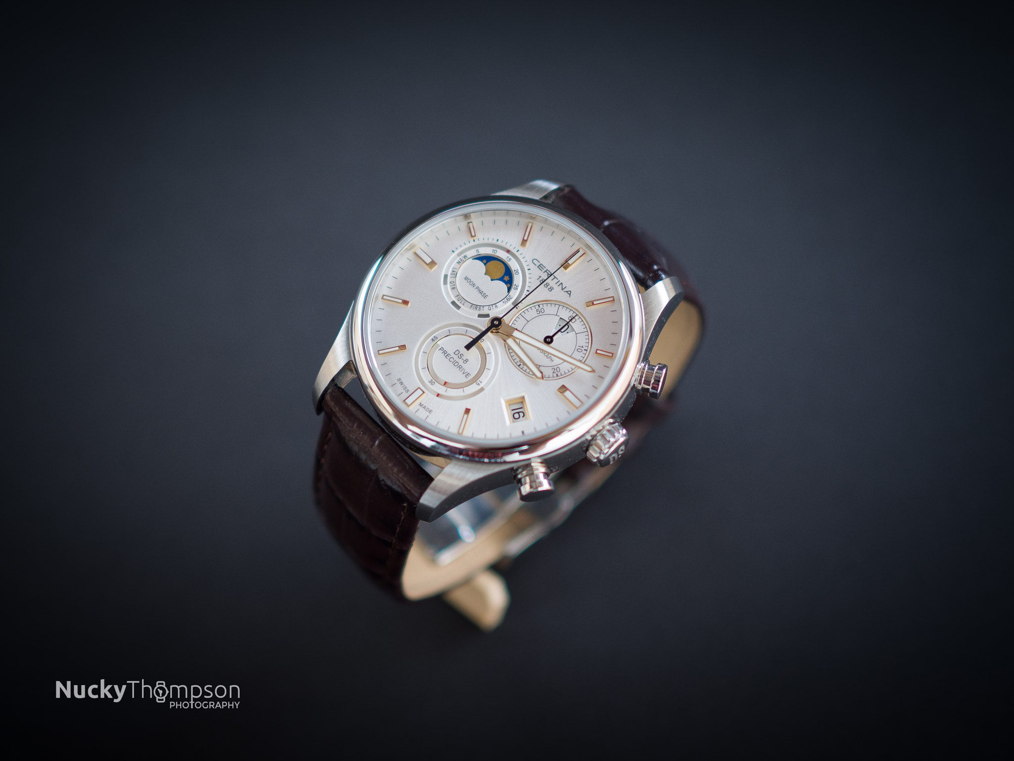 Olympus OM-D E-M10 II + Olympus M.Zuiko Digital 25mm F1.8 sample photo. Certina ds-8 moonphase chronograph photography