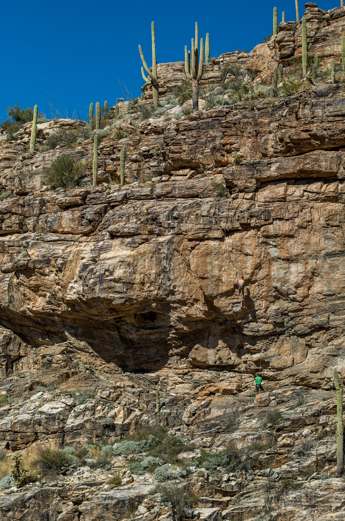 Pentax K-50 + Pentax smc DA* 55mm F1.4 SDM sample photo. Rock face with climbers photography