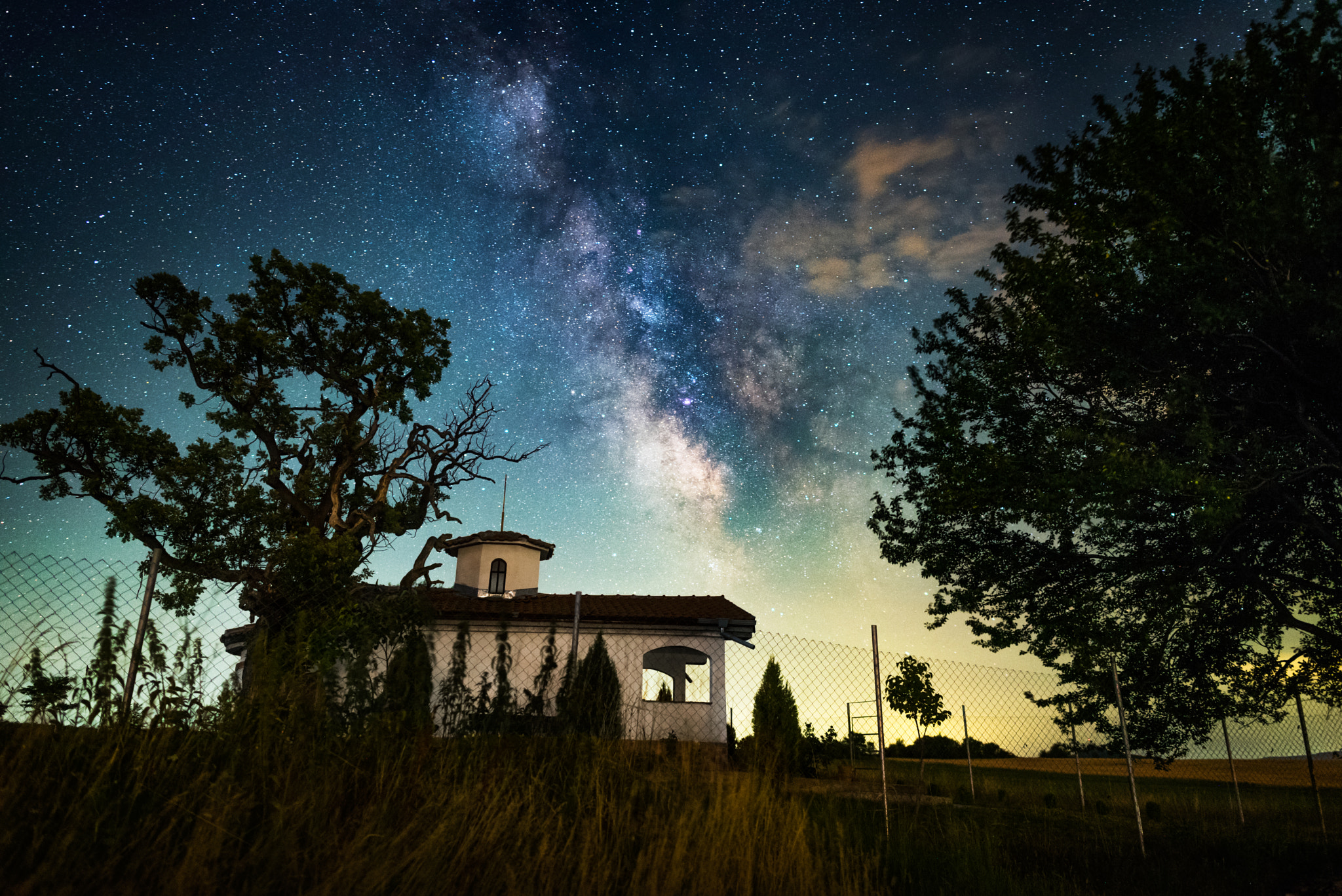 Nikon D750 + Samyang 12mm F2.8 ED AS NCS Fisheye sample photo. Church in the field photography