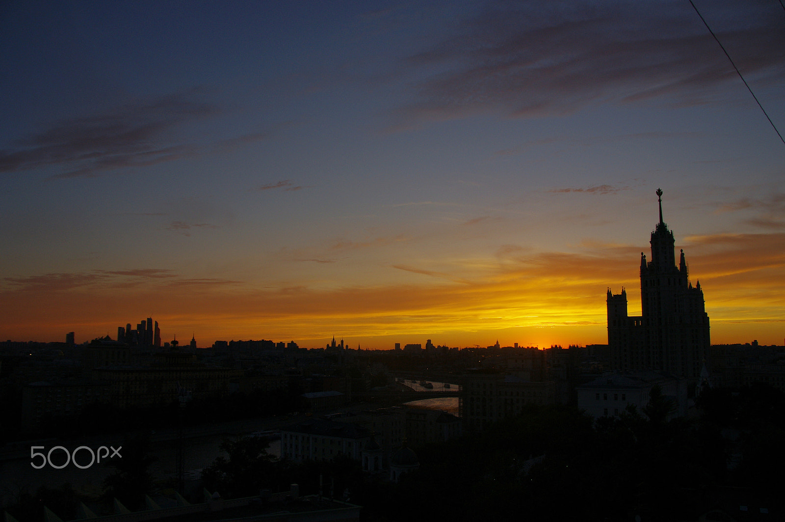 Pentax K-x sample photo. Moscow sunset photography