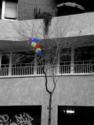 Nikon COOLPIX S200 sample photo. Balloons tree photography