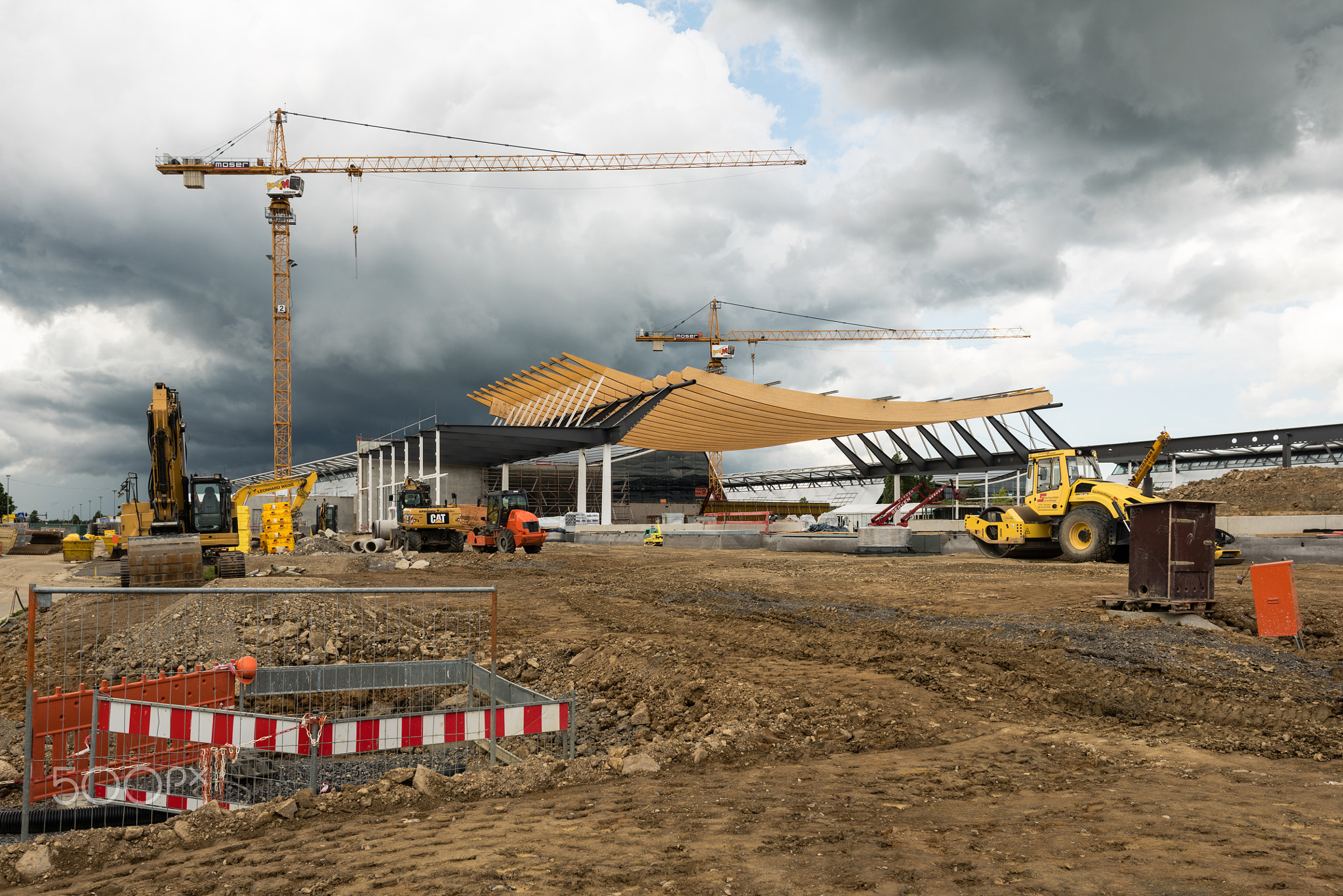 Construction Site of a new exhibition hall in Stuttgart, Germany