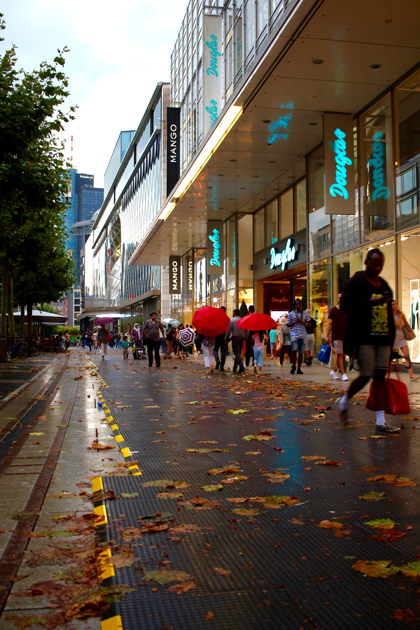 Canon EF-S 24mm F2.8 STM sample photo. Frankfurt shopping in the rain photography