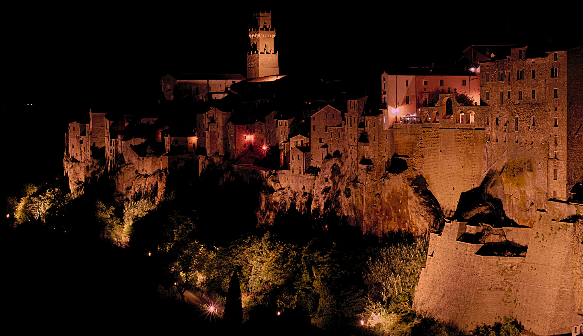 Manual Lens No CPU sample photo. Pitigliano in the night photography