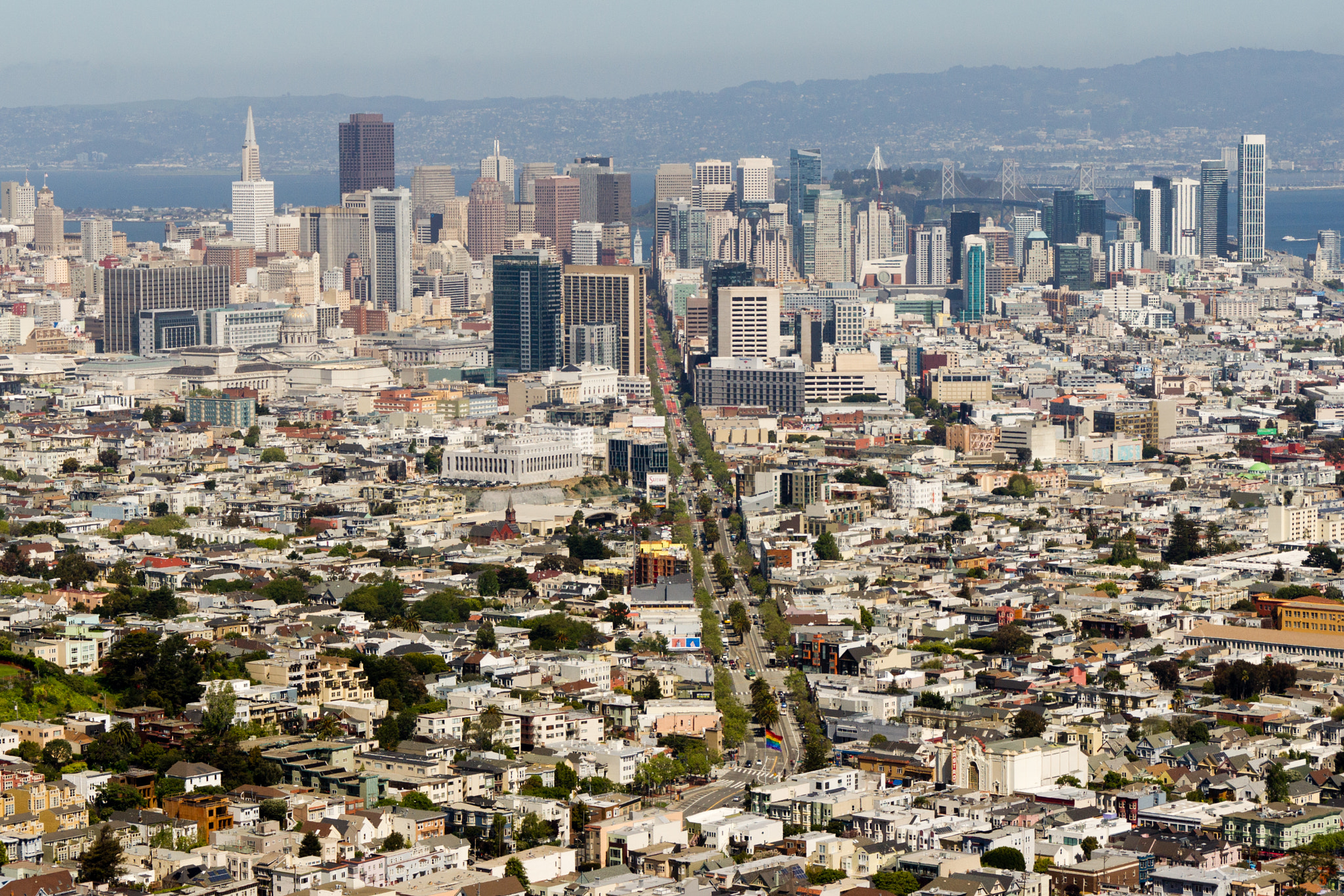 Sony Alpha DSLR-A500 + Tamron AF 28-105mm F4-5.6 [IF] sample photo. View at san francisco from twin peaks photography