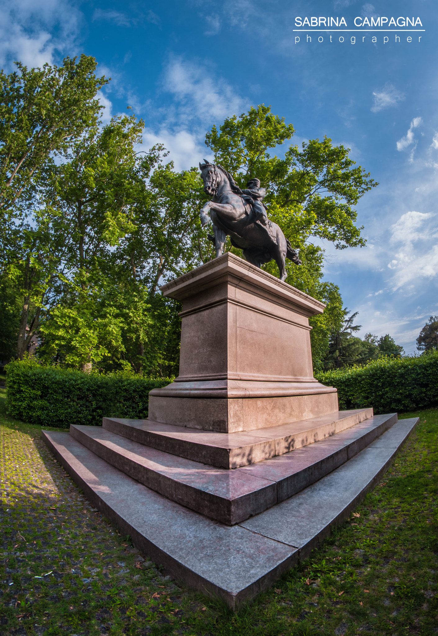 Nikon D810 + Samyang 8mm F3.5 Aspherical IF MC Fisheye sample photo. Bologna | giardini margherita | horse statue photography