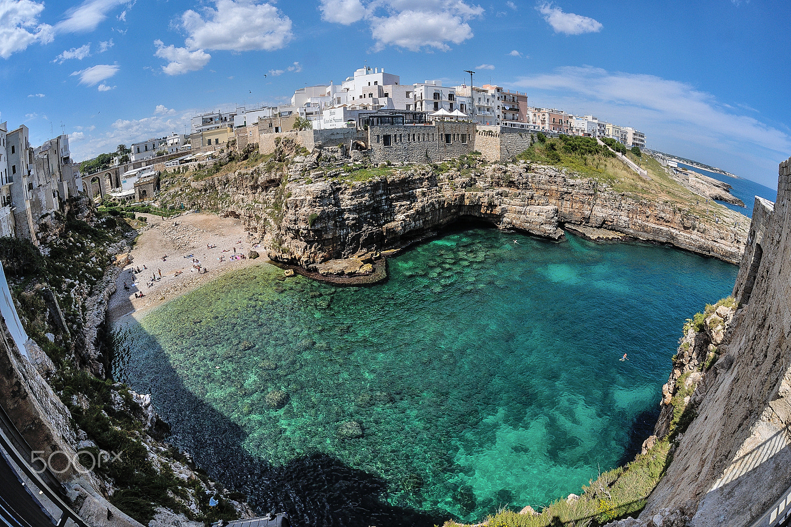 Nikon D3X + Sigma 15mm F2.8 EX DG Diagonal Fisheye sample photo. Polignano a mare photography