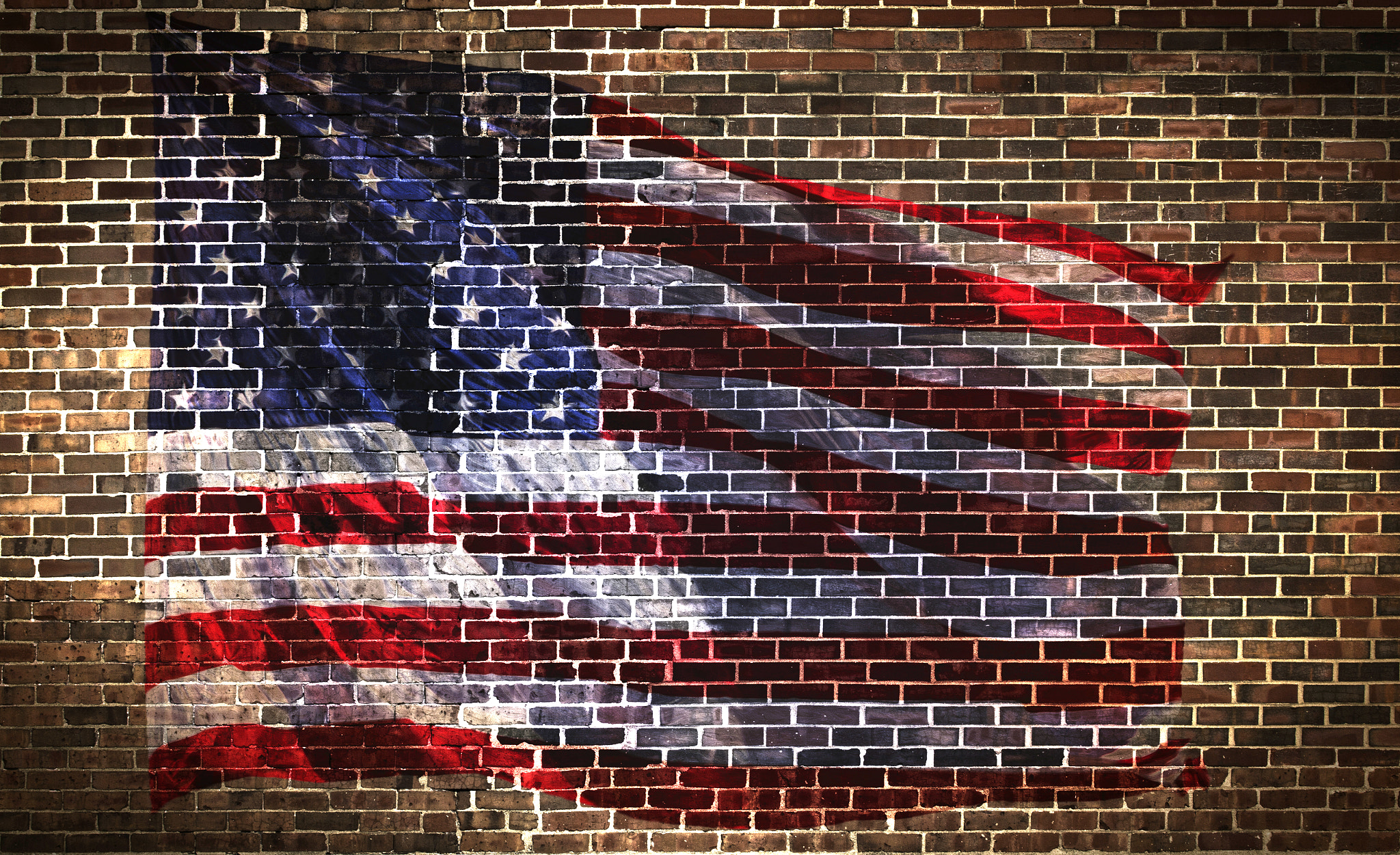 Canon EF 100-400mm F4.5-5.6L IS USM sample photo. Usa flag on brick wall photography