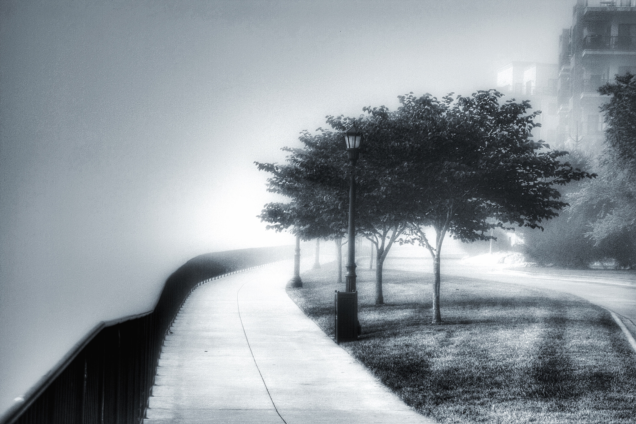 Canon 28-200mm sample photo. Branson landing on a foggy morning photography