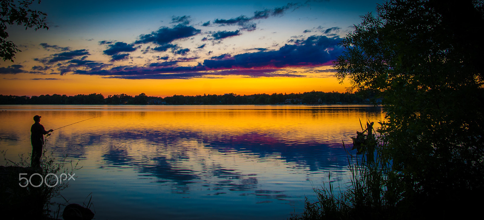 Nikon D80 sample photo. Sunset fishing photography