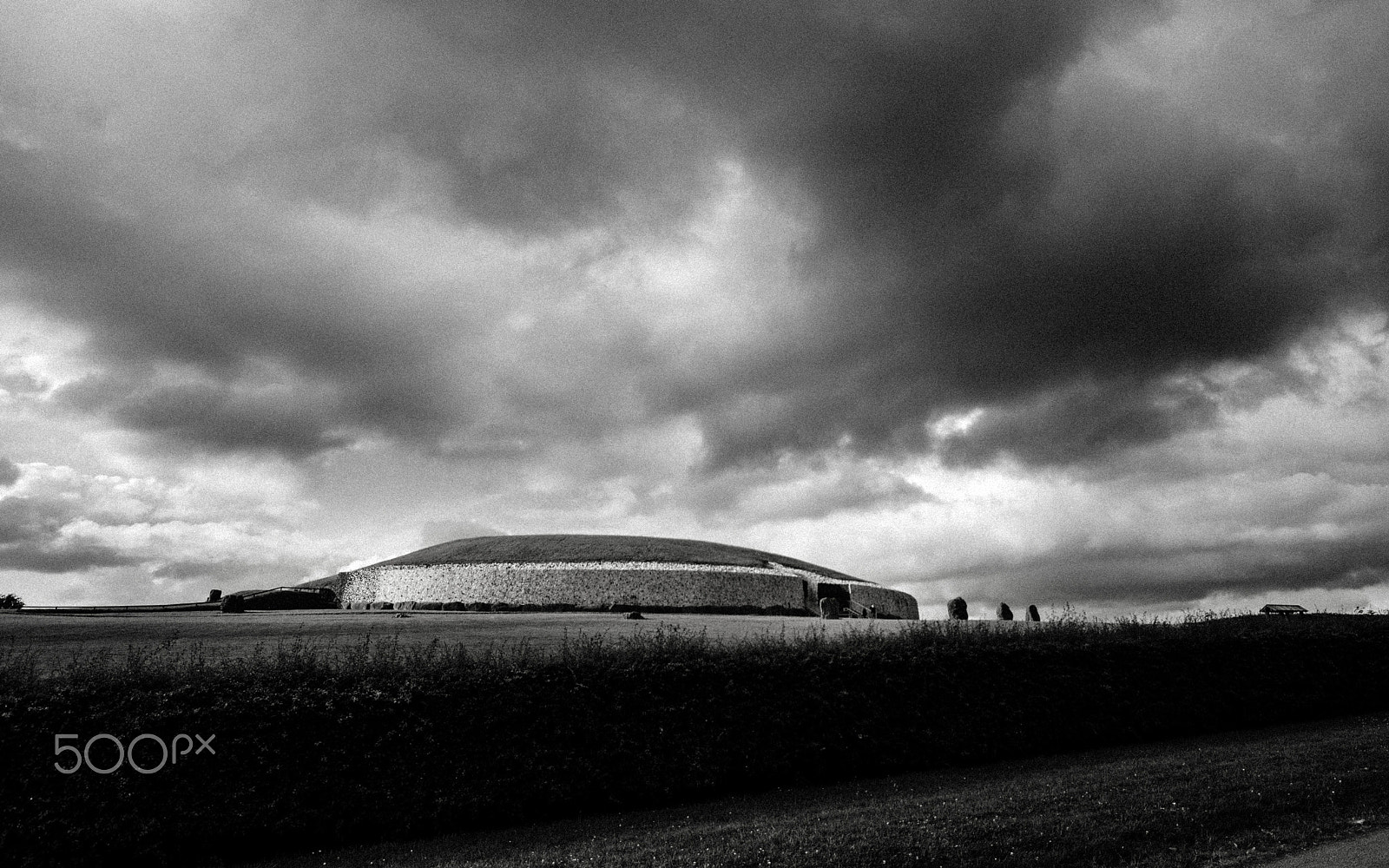 Nikon D7000 + Sigma 12-24mm F4.5-5.6 EX DG Aspherical HSM sample photo. Newgrange monochrome photography