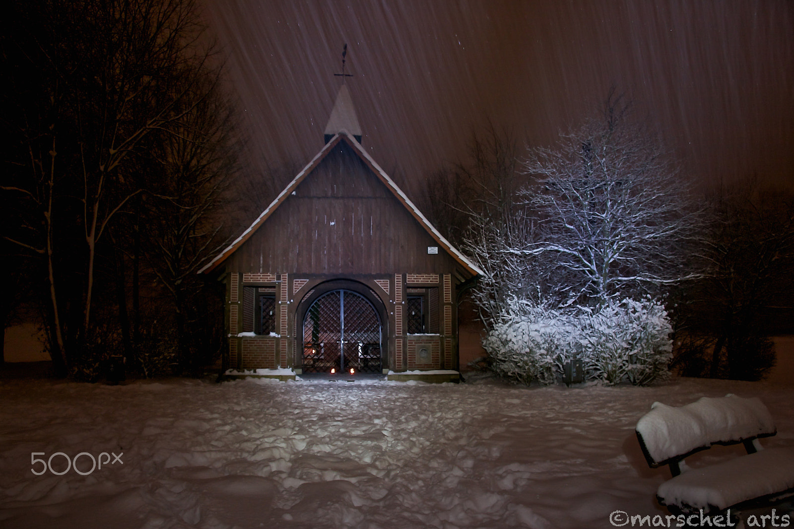 Canon EF-S 17-85mm F4-5.6 IS USM sample photo. Snowy chapel photography