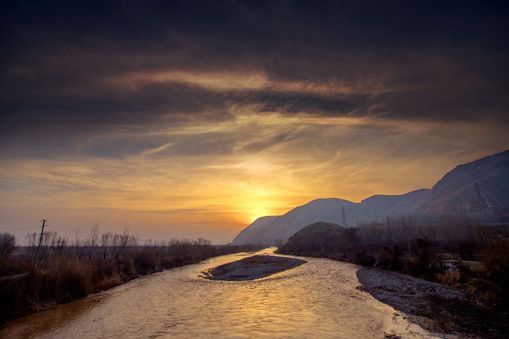 sunset on the Kara Darya River by Marat Jolon on 500px.com