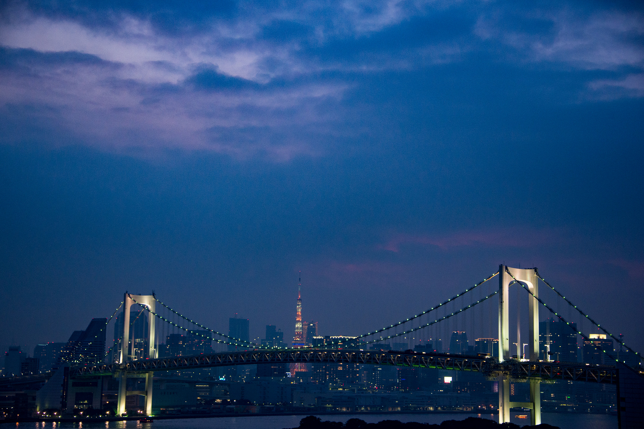Nikon Df sample photo. Rainbow bridge, odaiba photography