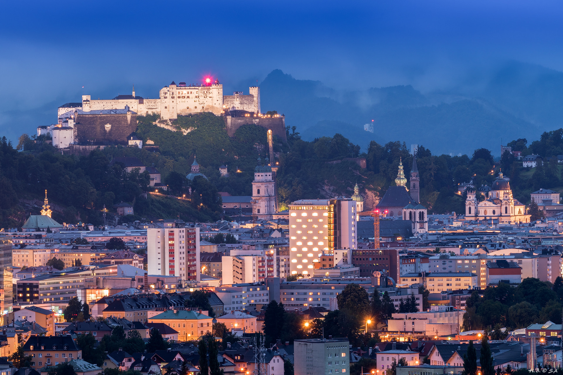 Nikon AF-S Nikkor 200-500mm F5.6E ED VR sample photo. Blick über die stadt salzburg photography
