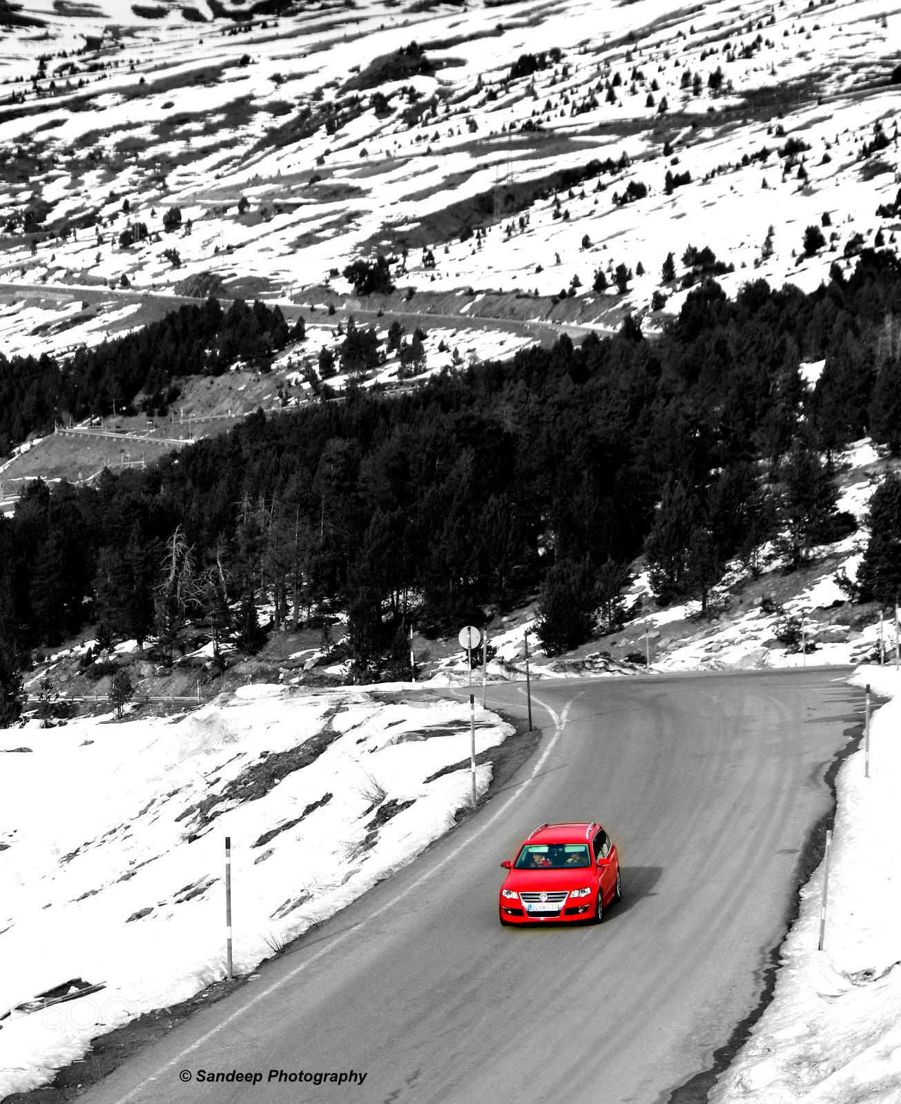 Canon EF-S 55-250mm F4-5.6 IS sample photo. Red car andorra photography