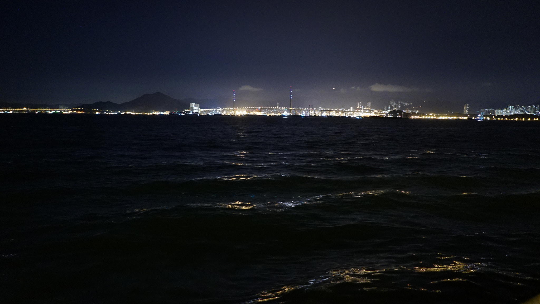 Sony a7S + Sony FE 28mm F2 sample photo. The harbor in midnight photography
