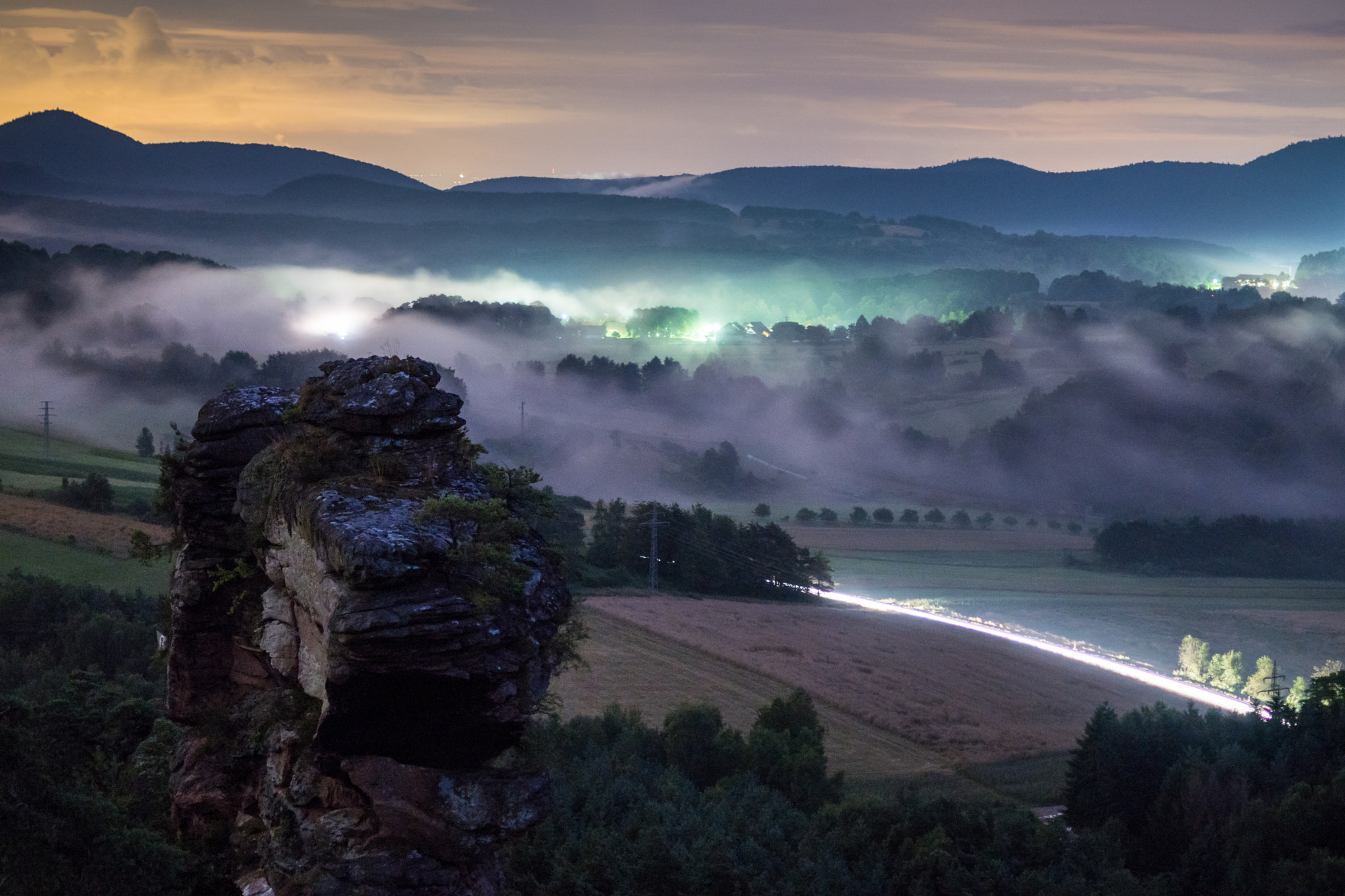Sigma 50mm F1.4 EX DG HSM sample photo. Rock and fog photography