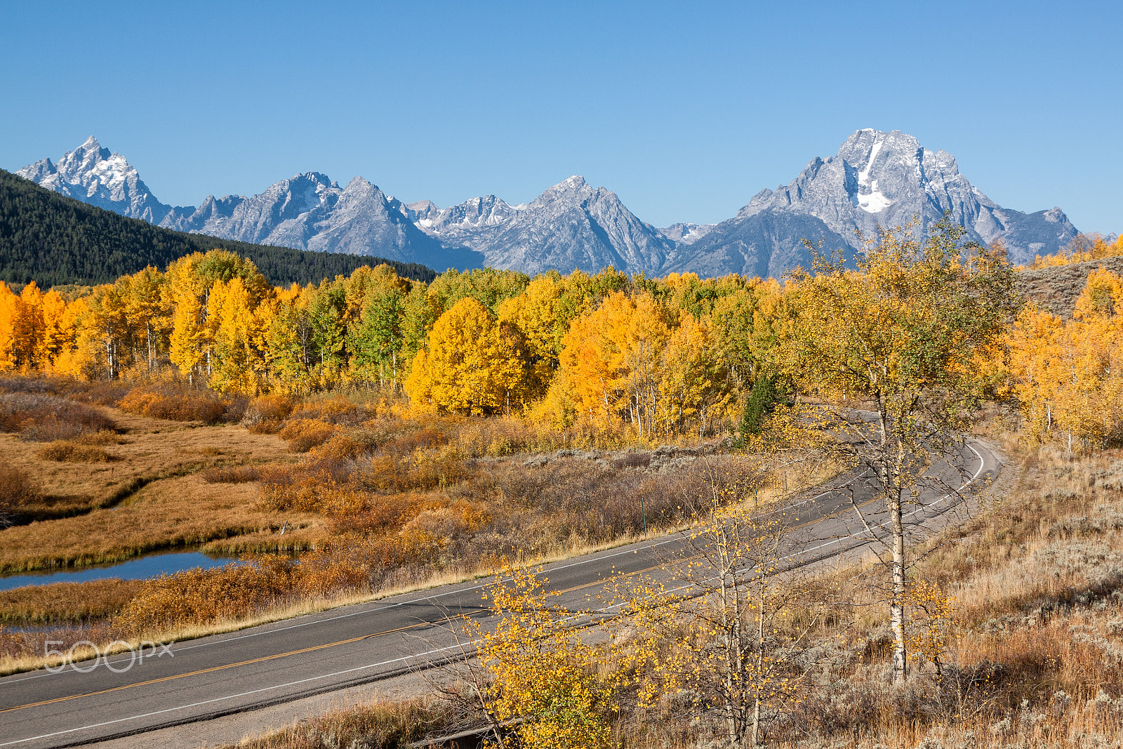 Canon EOS 50D + EF28-70mm f/2.8L USM sample photo. Teton highway in fall photography