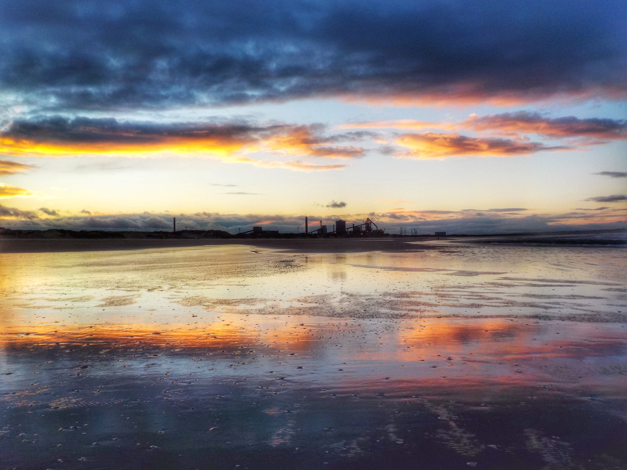 Nikon Coolpix S33 sample photo. The redcar blast furnace with the sunset in reflection photography