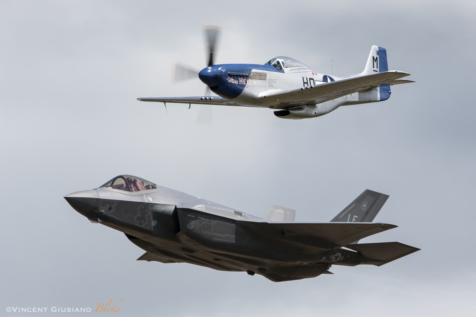 Canon EF 300mm F2.8L IS USM sample photo. Heritage flight with f-35a & p-51d photography