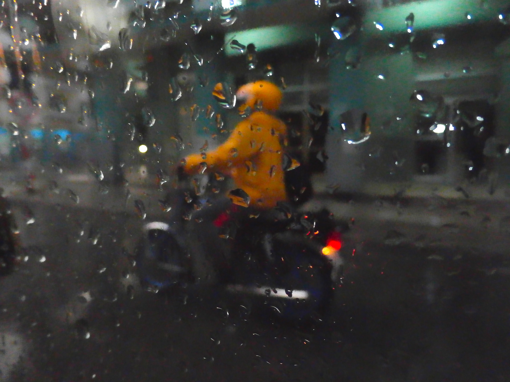 Olympus SZ-15,DZ-100 sample photo. Rain and motorcycle photography
