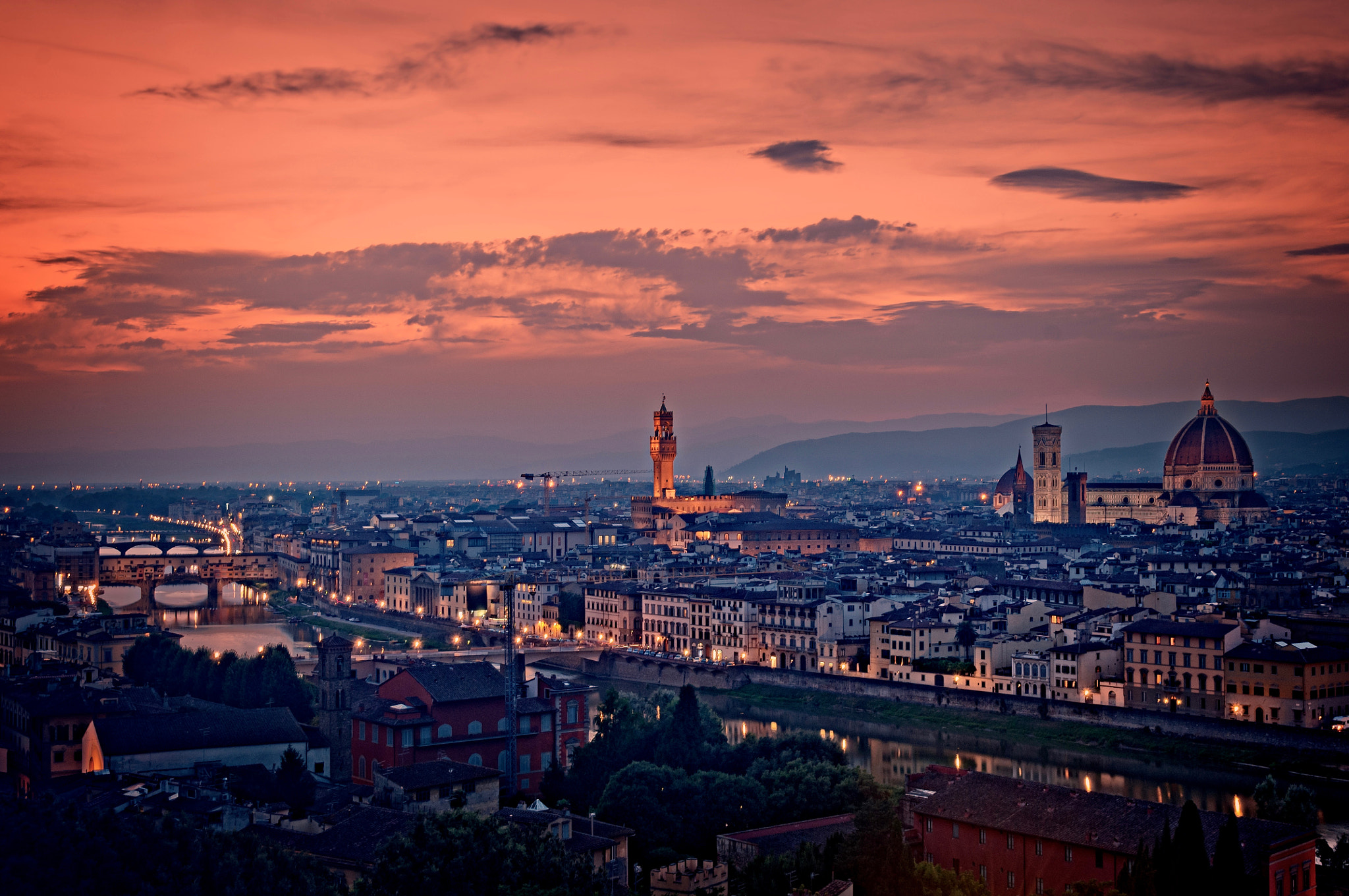 Nikon AF-S Nikkor 24-120mm F4G ED VR sample photo. Florence at sunset photography