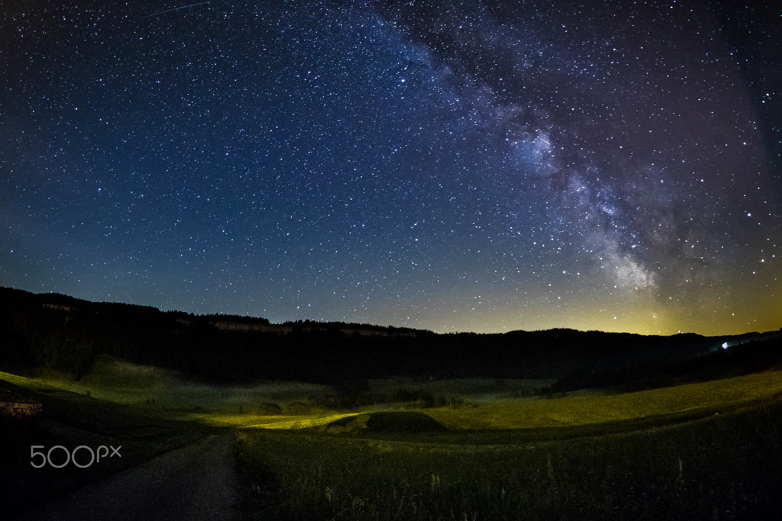 Olympus OM-D E-M1 + OLYMPUS M.8mm F1.8 sample photo. Night in the valley of chapelle des bois (jura) photography