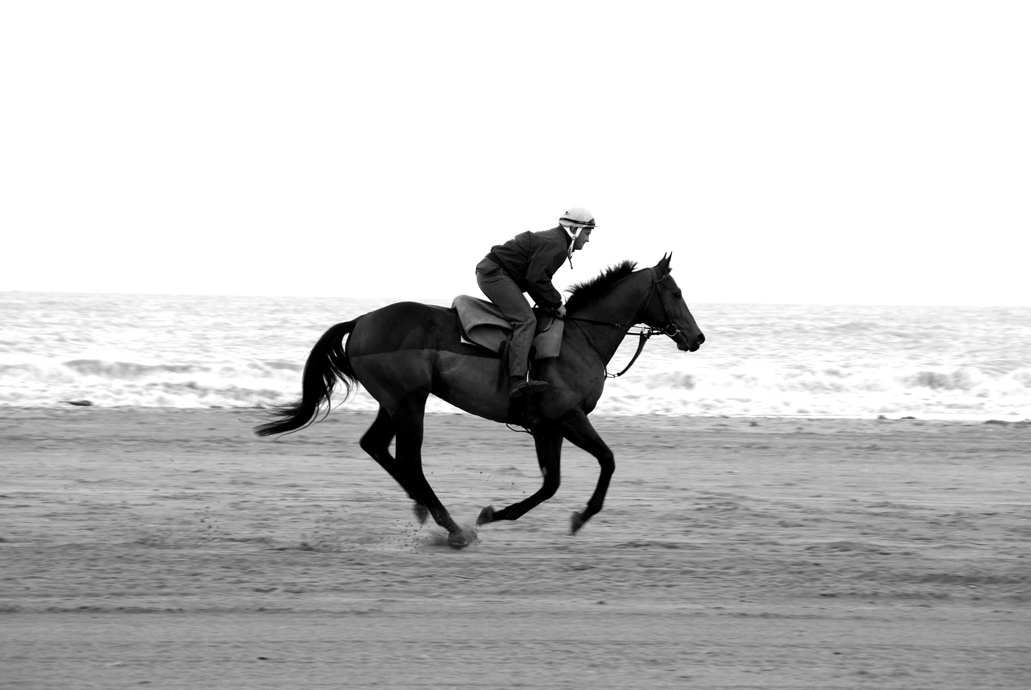 Pentax K200D sample photo. Horserider on the beach photography