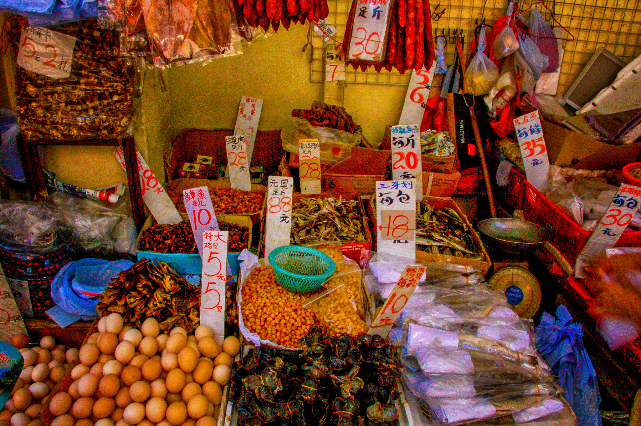 Nikon D50 sample photo. China street market convenience store food photography