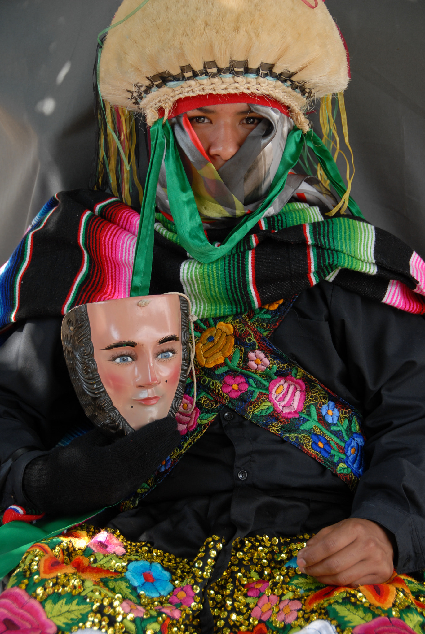 Nikon D200 sample photo. Parachico dancer with mask chiapas mexico photography