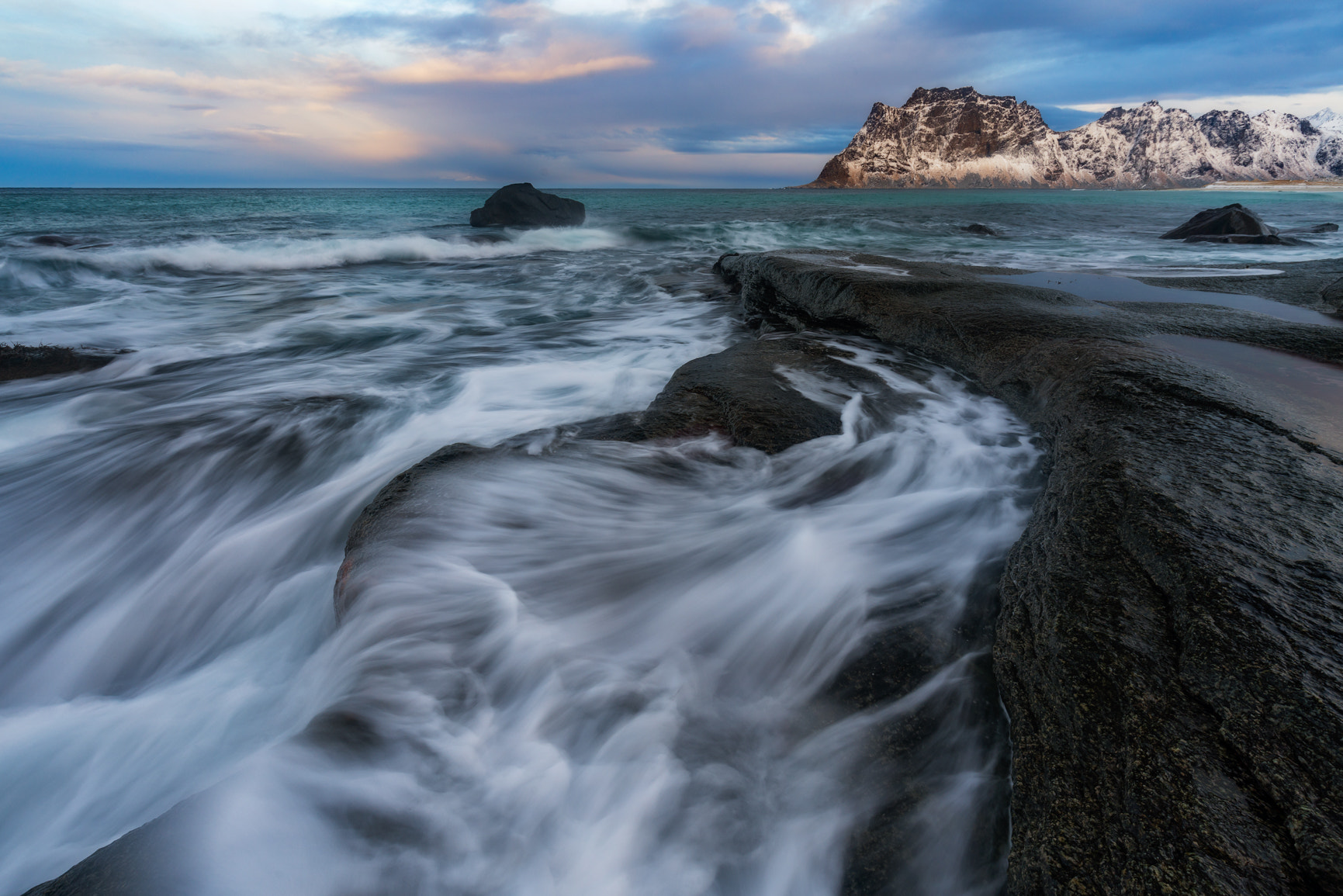 Sony a7R II + Canon EF 16-35mm F4L IS USM sample photo. Lofoten flow photography