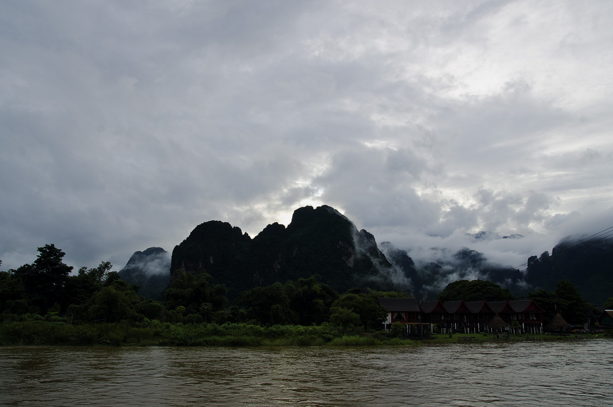 Pentax K-x sample photo. Vang vieng at dawn photography