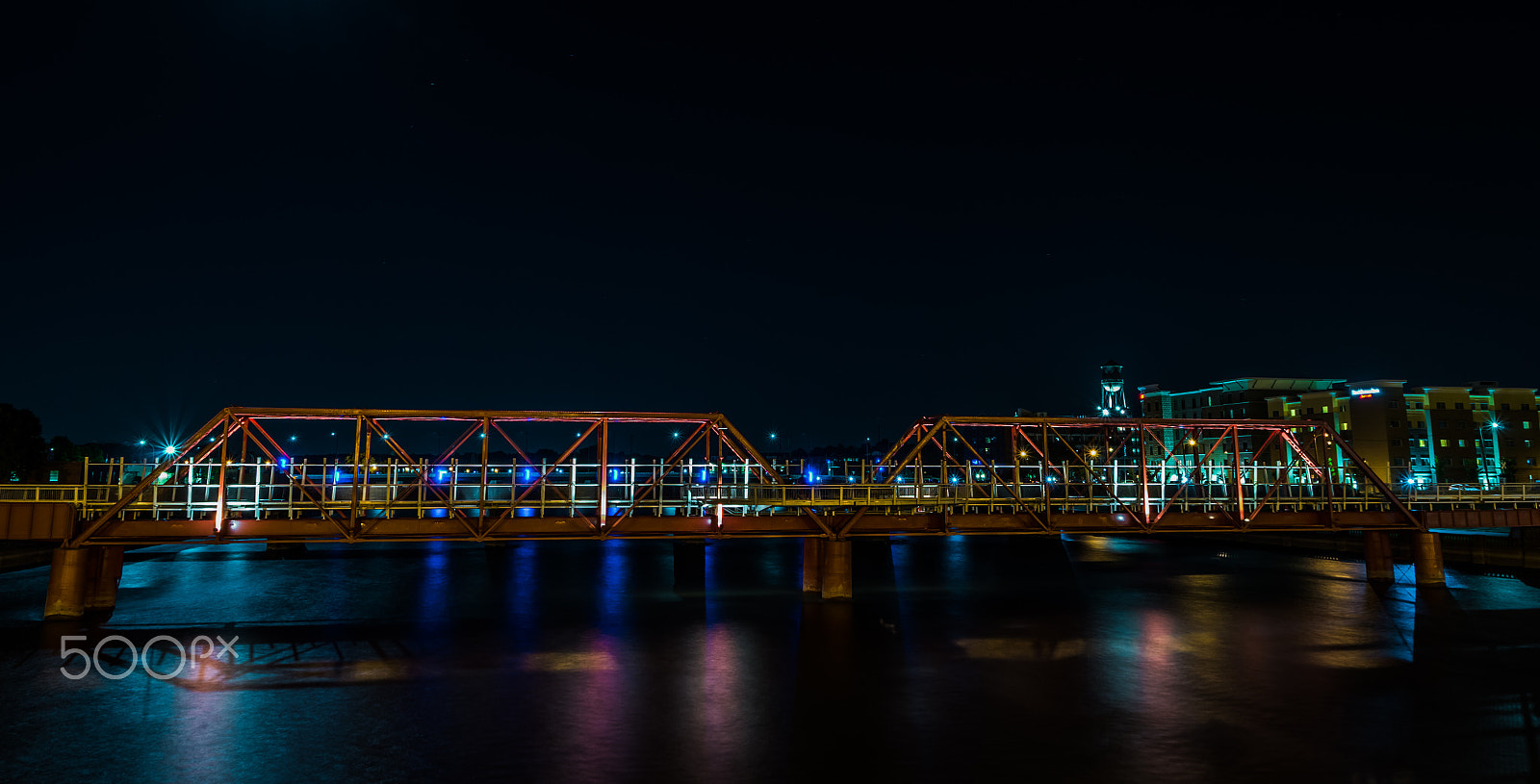 Pentax K-5 IIs sample photo. Des moines riverwalk bridge photography