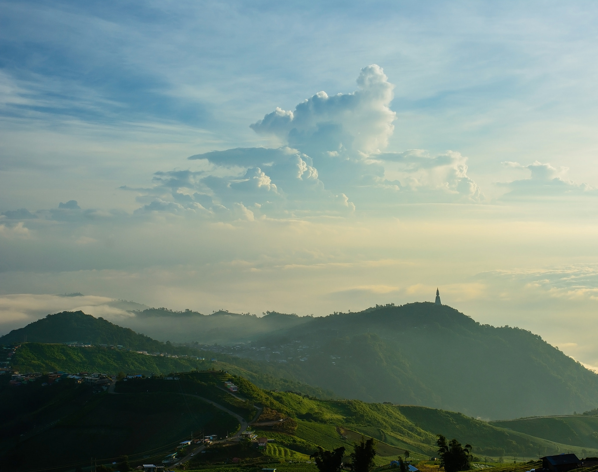 Nikon D5200 + Tamron SP AF 17-50mm F2.8 XR Di II VC LD Aspherical (IF) sample photo. Landscpae view of phu thap buek mountain with sky background photography