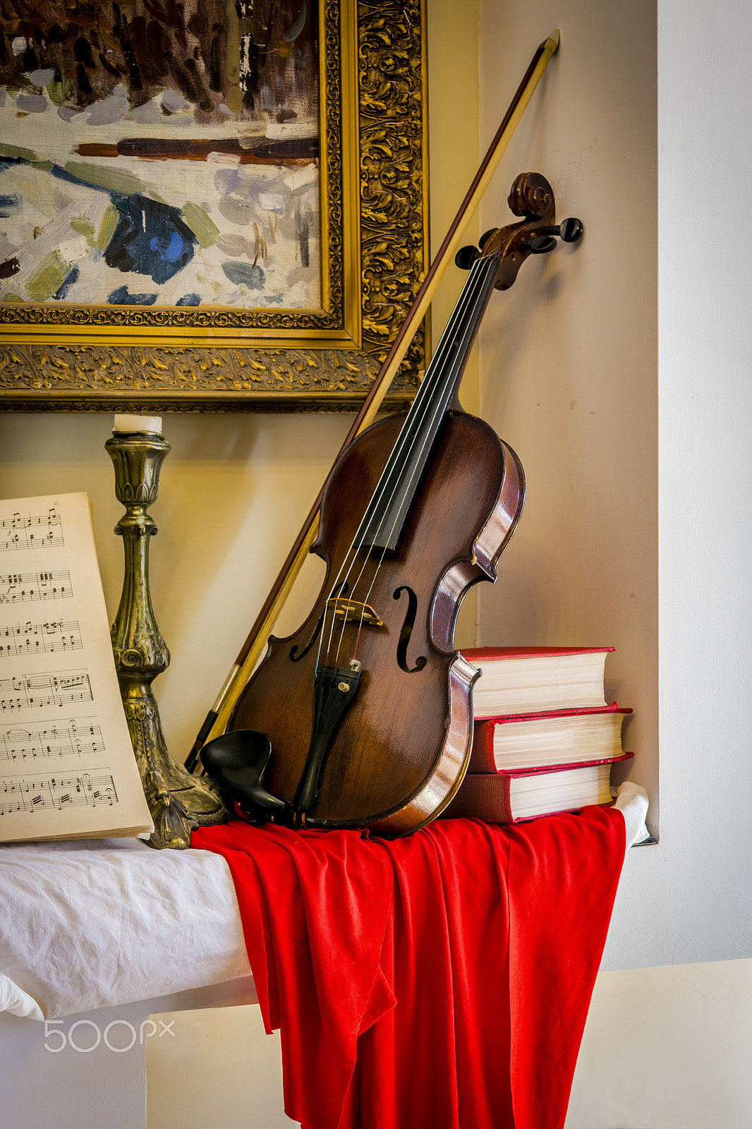 Nikon AF-S Micro-Nikkor 60mm F2.8G ED sample photo. Violin and candlestick photography