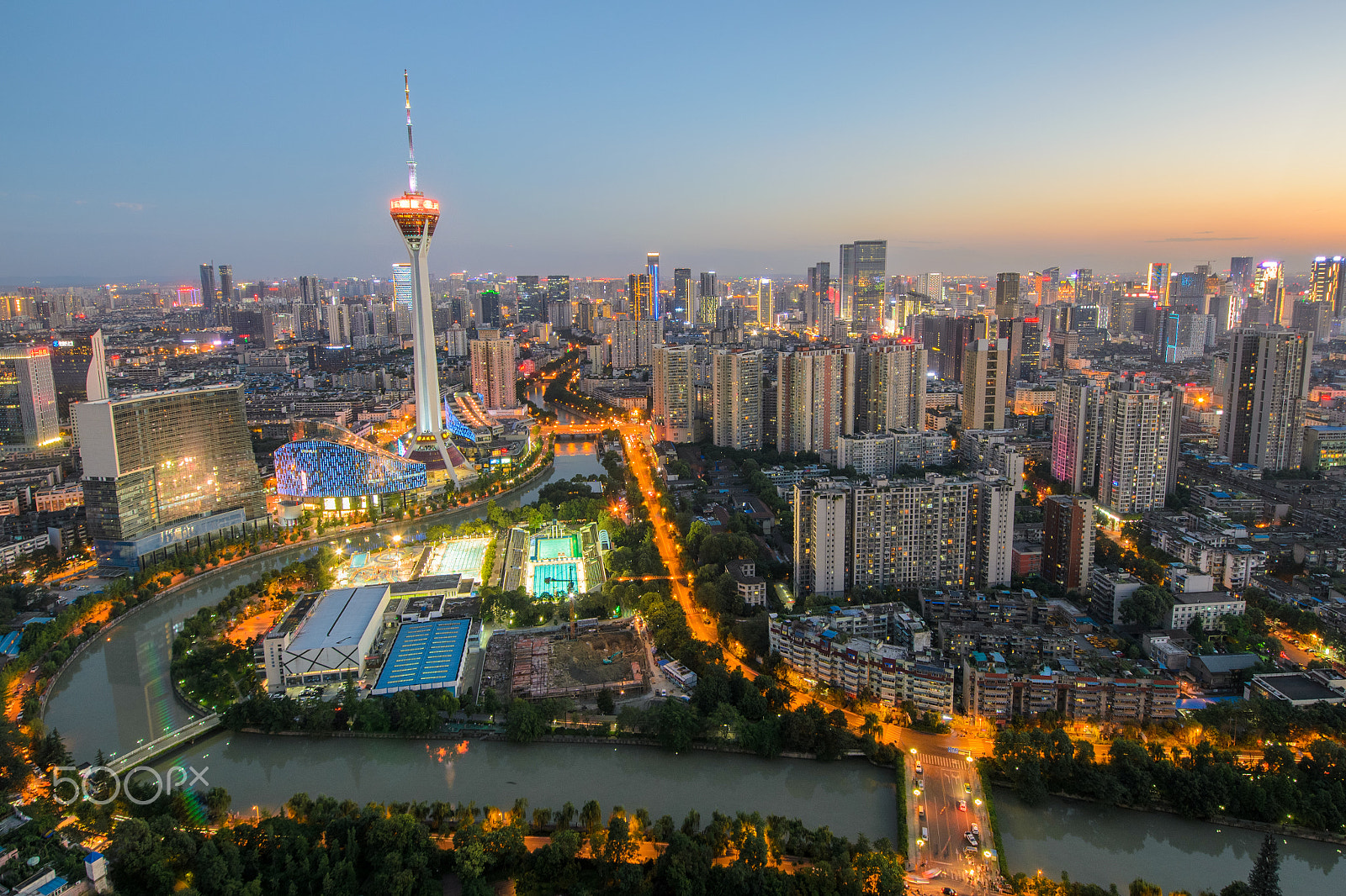 Nikon D5100 + Sigma 12-24mm F4.5-5.6 II DG HSM sample photo. The tv tower of chengdu photography