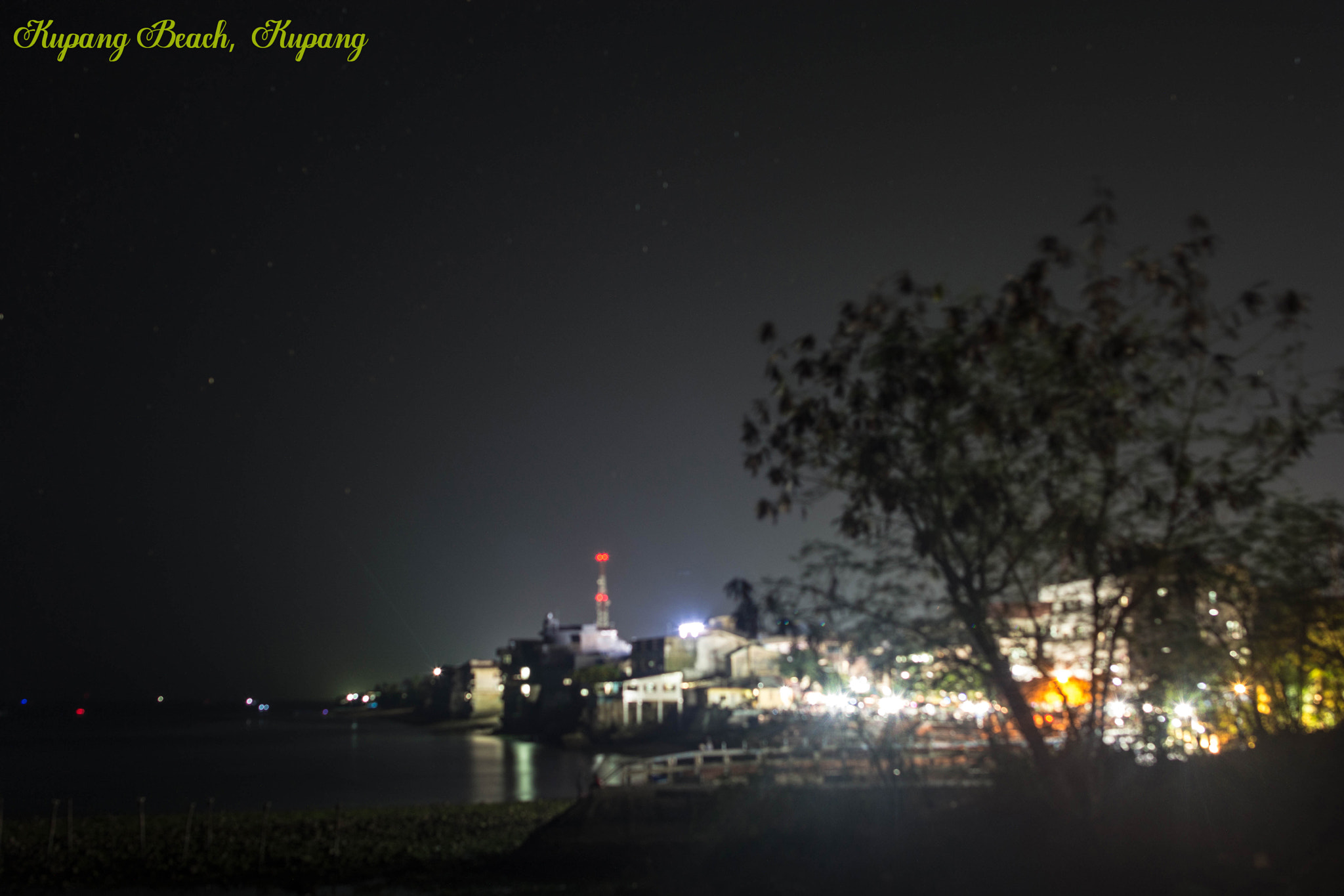 Samyang 12mm F2.8 ED AS NCS Fisheye sample photo. A small, waterfront town by night photography