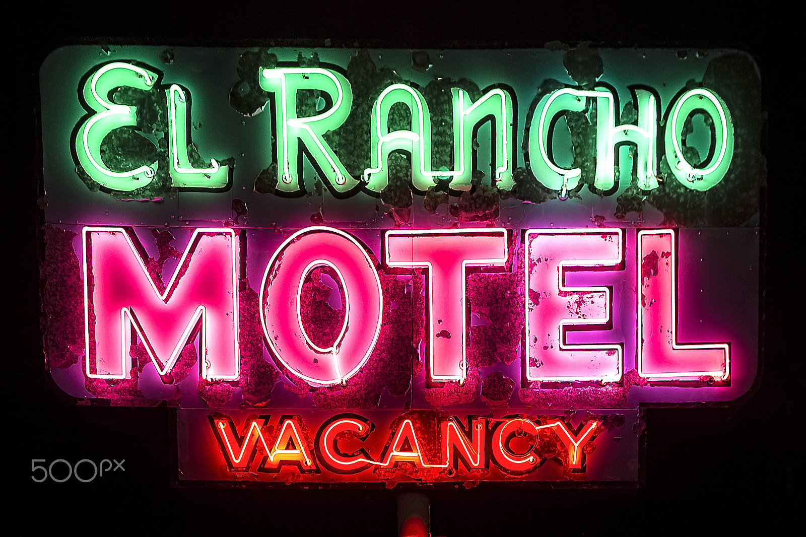 Canon EOS-1D Mark IV sample photo. Route 66 el rancho motel neon sign - williams, az photography