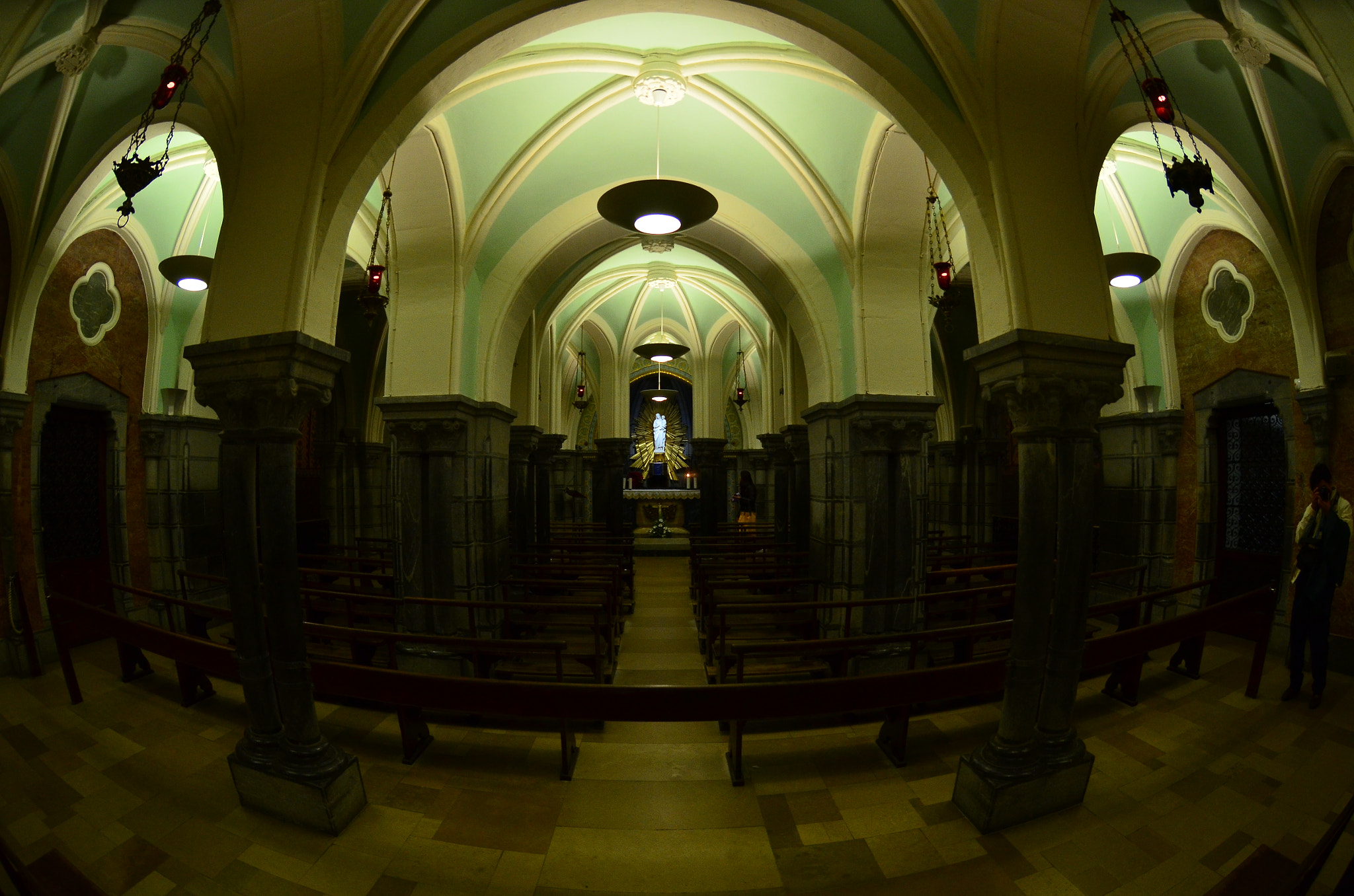 Nikon AF DX Fisheye-Nikkor 10.5mm F2.8G ED sample photo. Lourdes cathedral photography