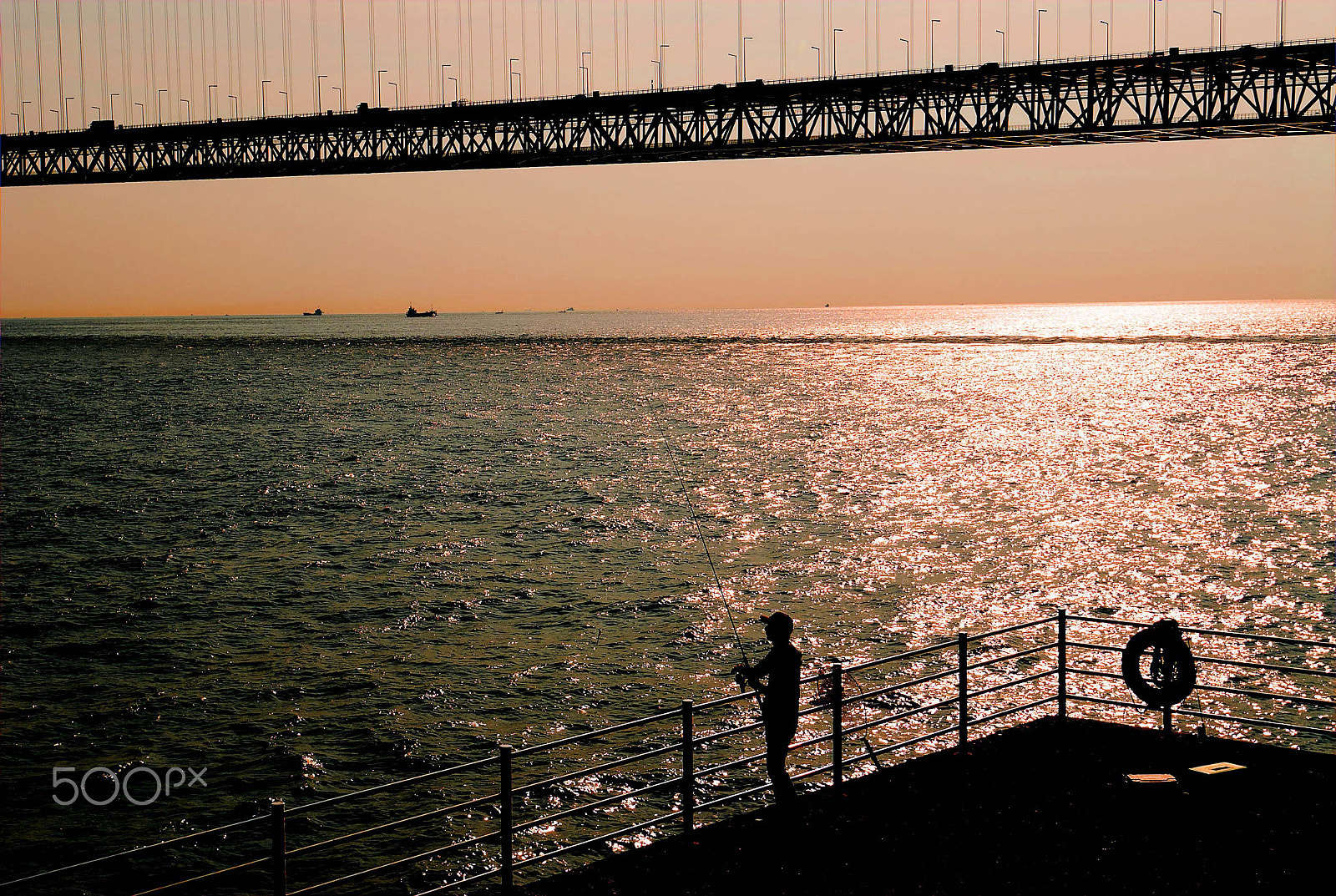 Nikon D200 sample photo. The world's longest bridge and dusk photography